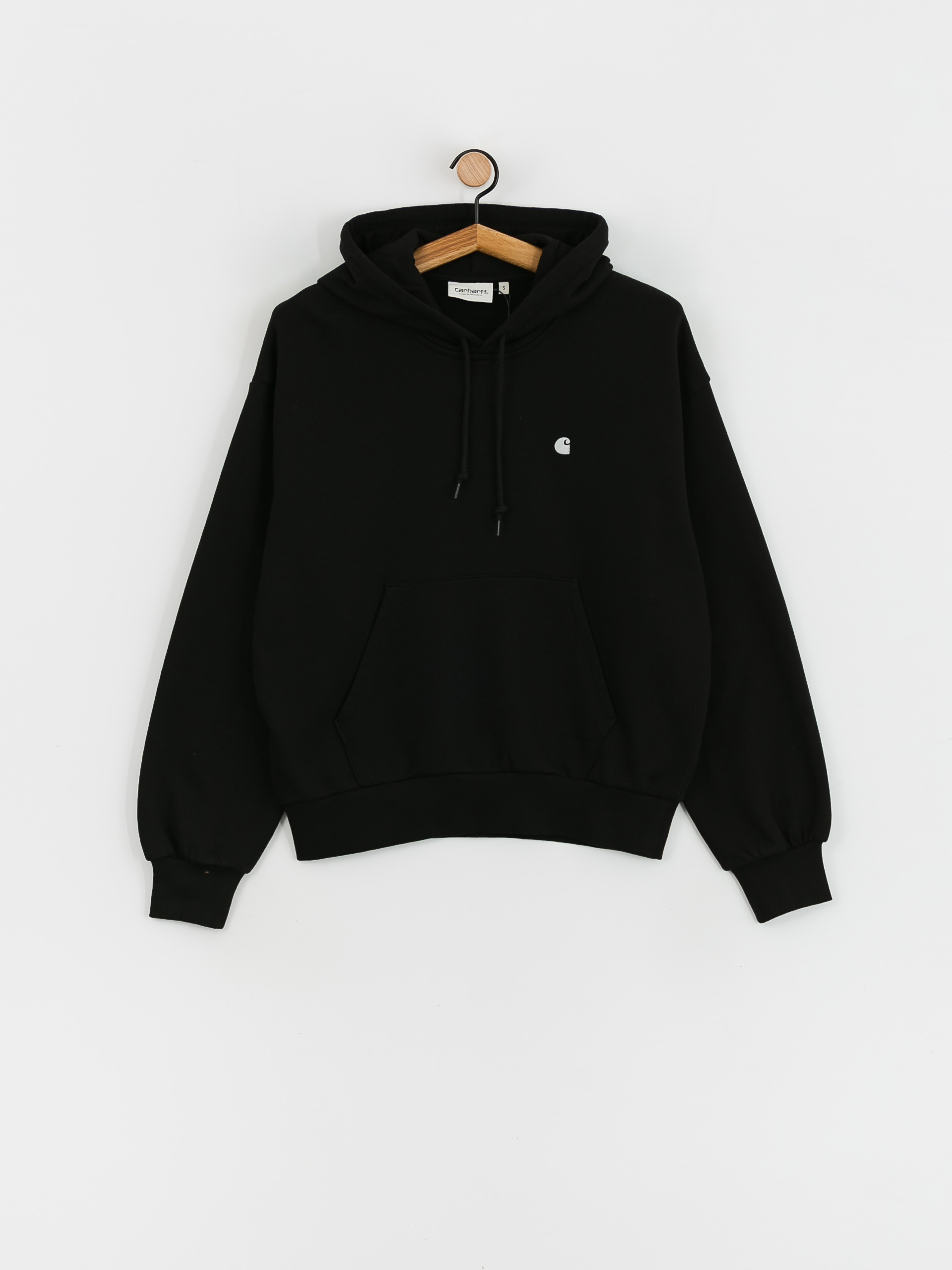 Суитшърт с качулка Carhartt WIP Casey HD Wmn (black/silver)