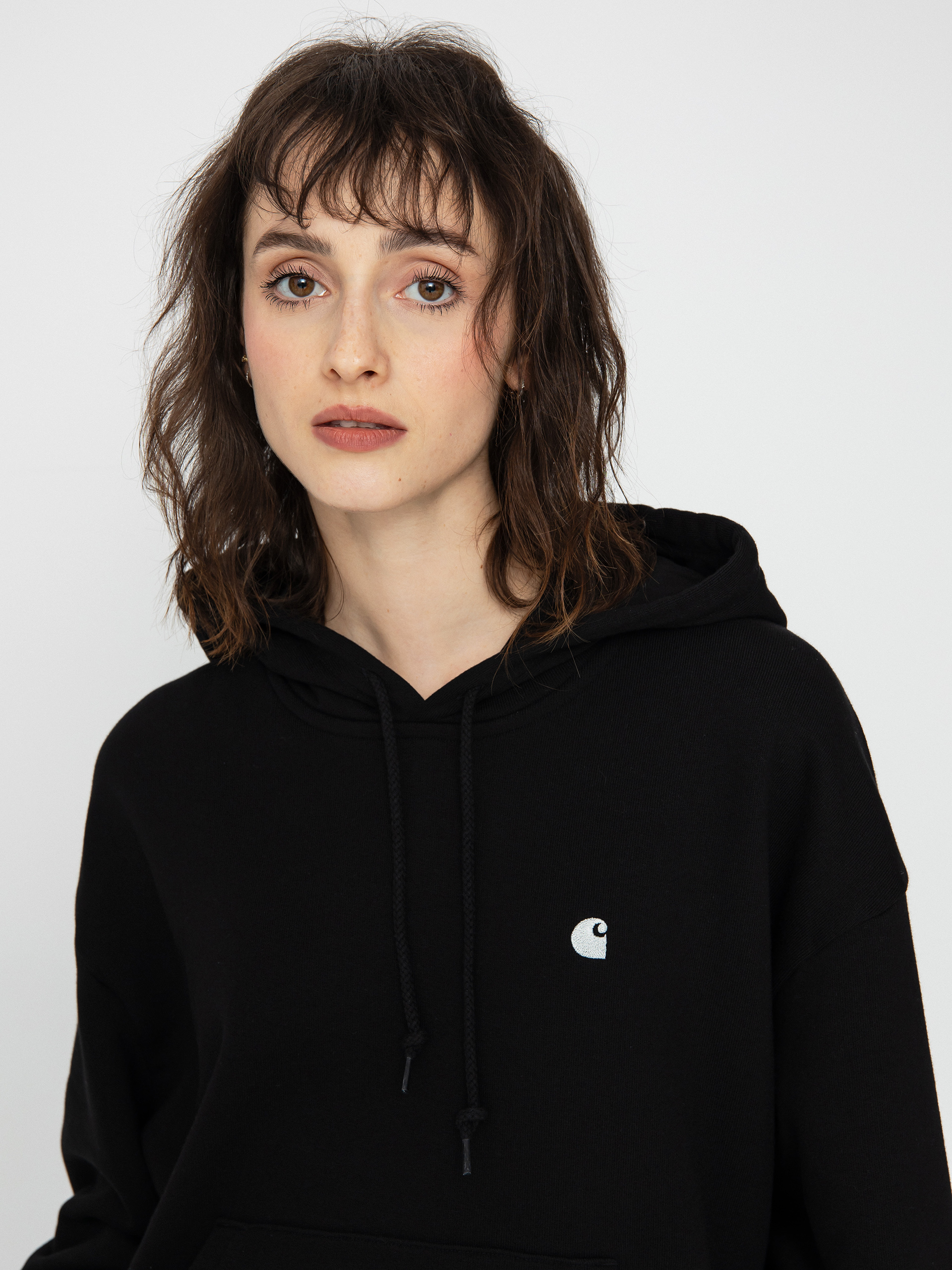Суитшърт с качулка Carhartt WIP Casey HD Wmn (black/silver)