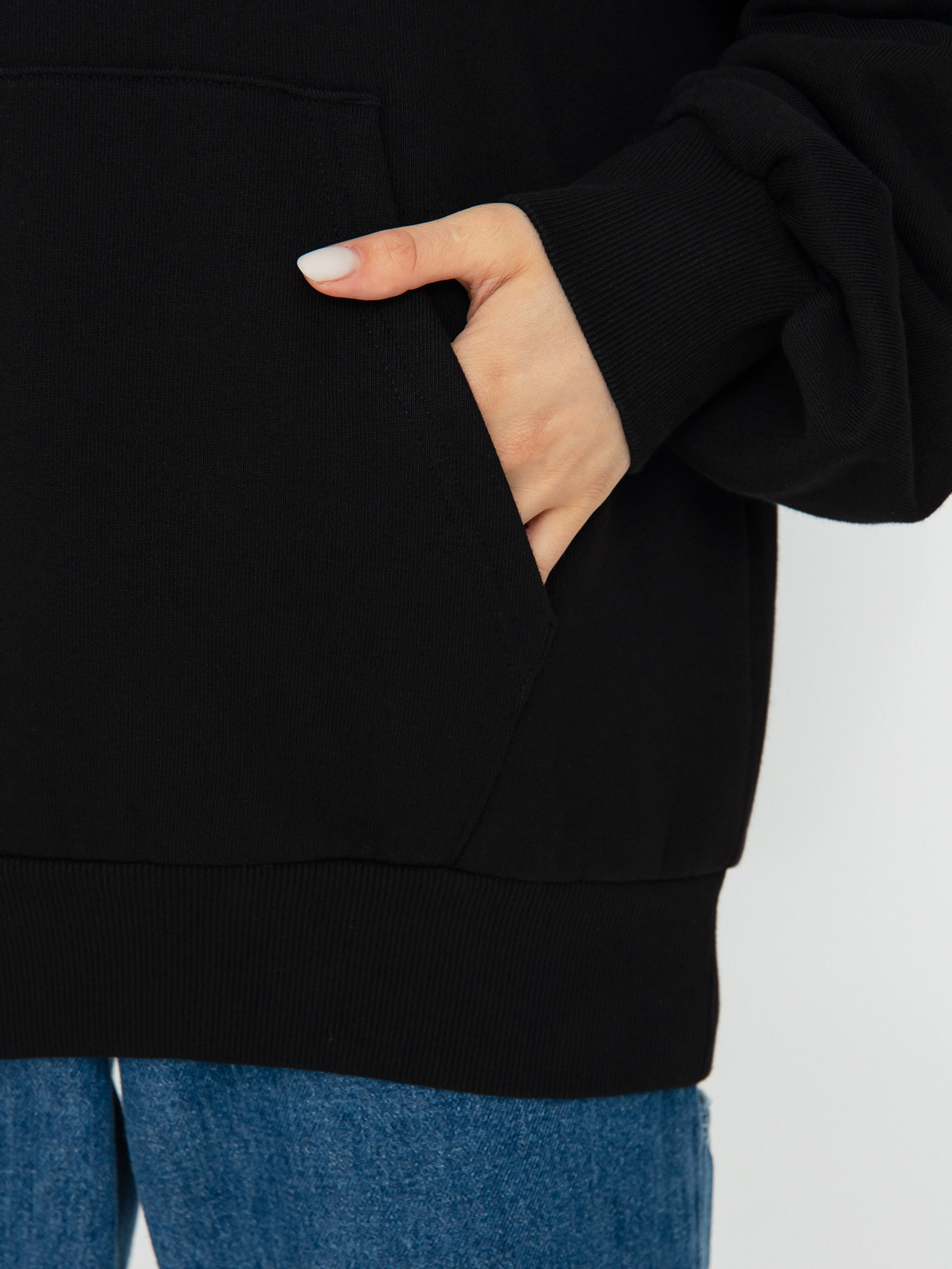 Суитшърт с качулка Carhartt WIP Casey HD Wmn (black/silver)