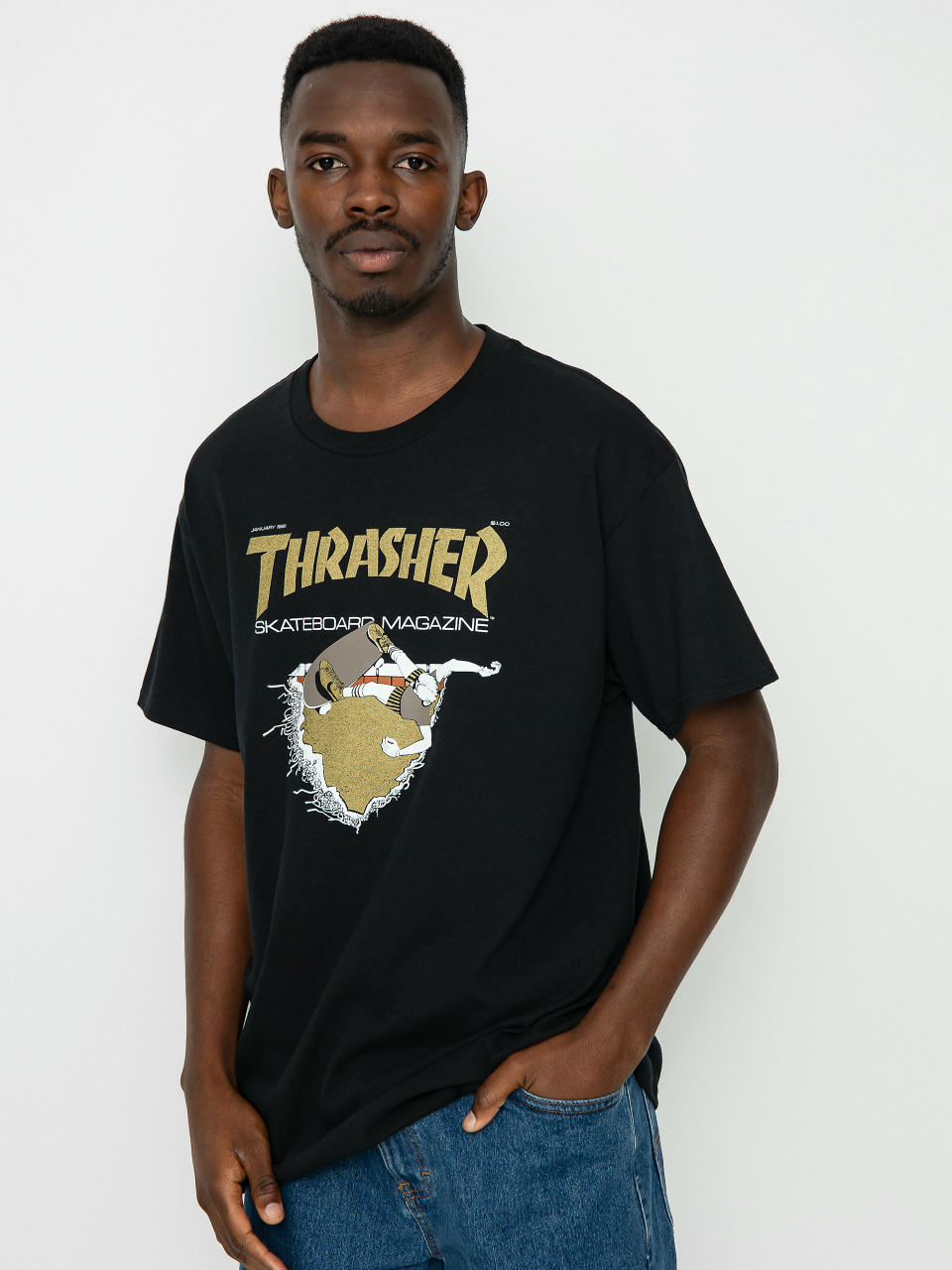 Тениска Thrasher First Cover (black/gold)