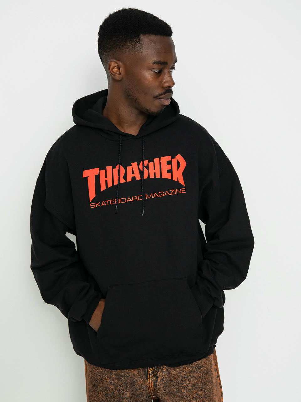 Суитшърт с качулка Thrasher Skate Mag HD (black/red)