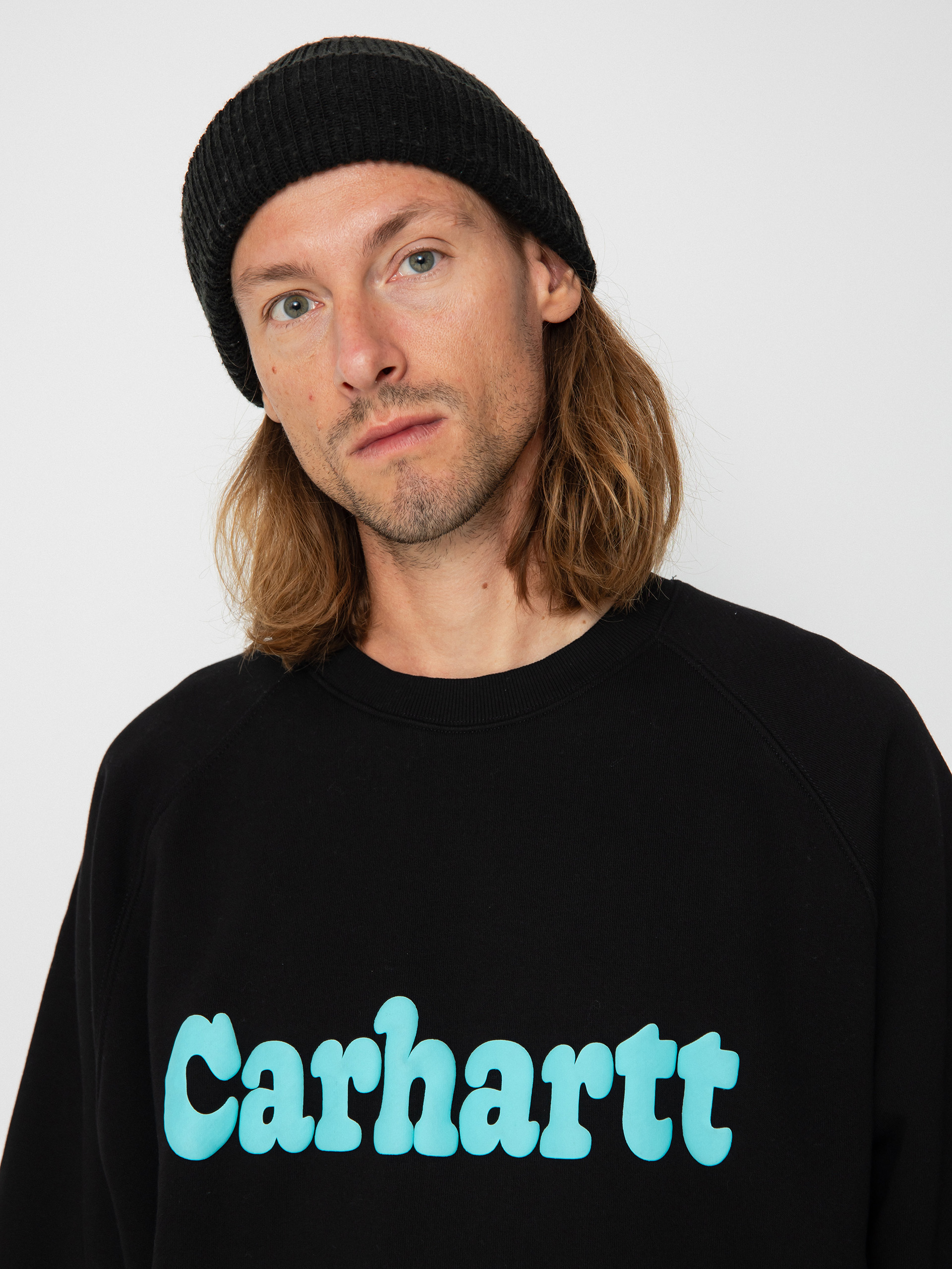 Суитшърт Carhartt WIP Bubbles (black/turquoise)