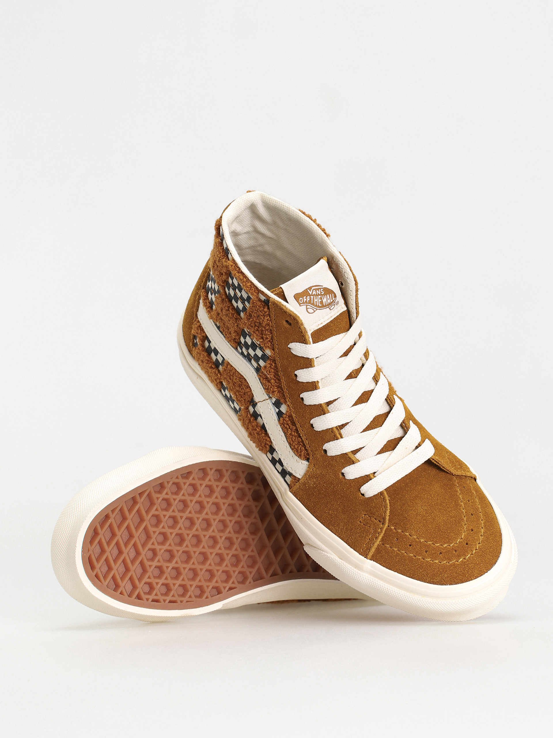 Обувки Vans Sk8 Hi Tapered (tufted check golden brown)