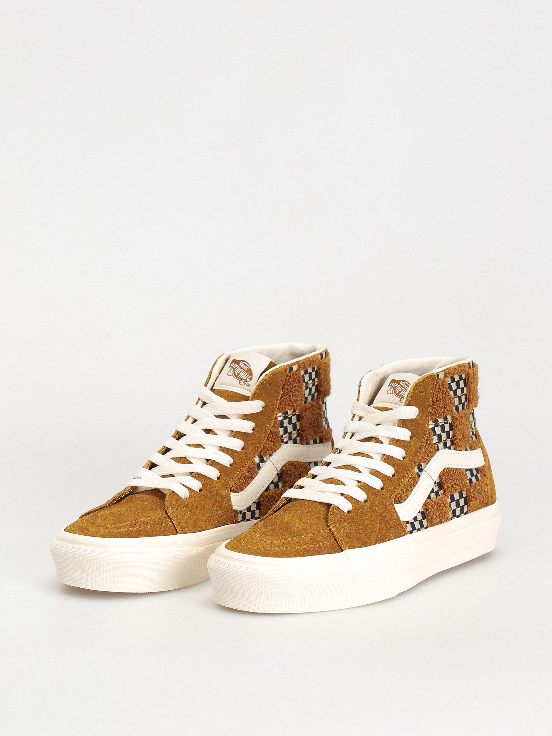Обувки Vans Sk8 Hi Tapered (tufted check golden brown)