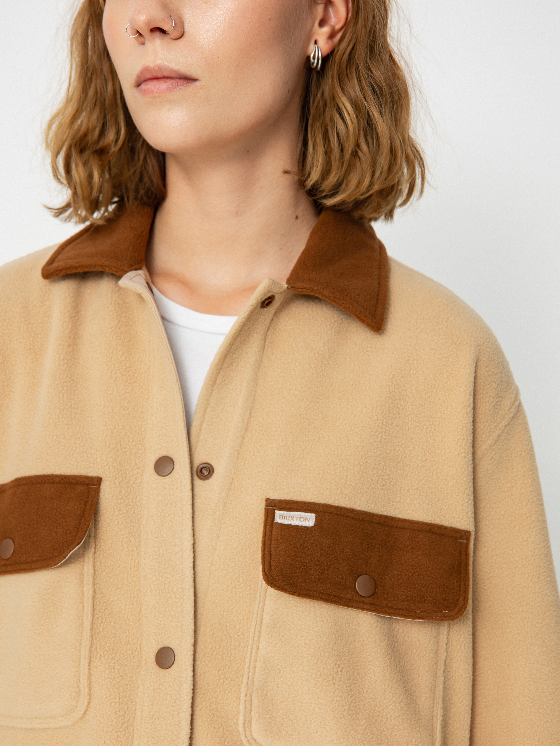 Риза Brixton Bowery Bf Arctic Stretch Fleec Wmn (sesame/bison)