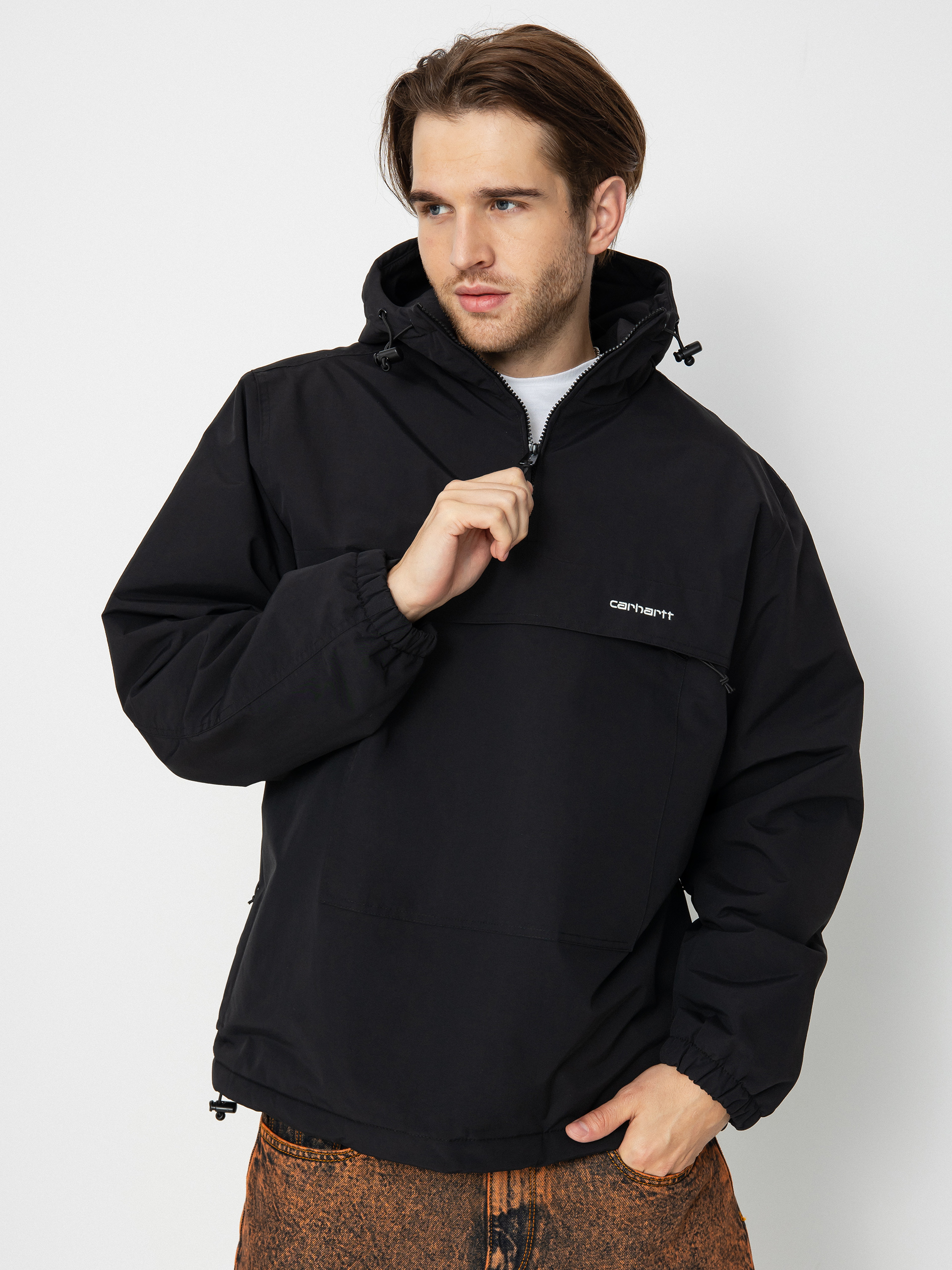 Яке Carhartt WIP Windbreaker Pullover (black/white)