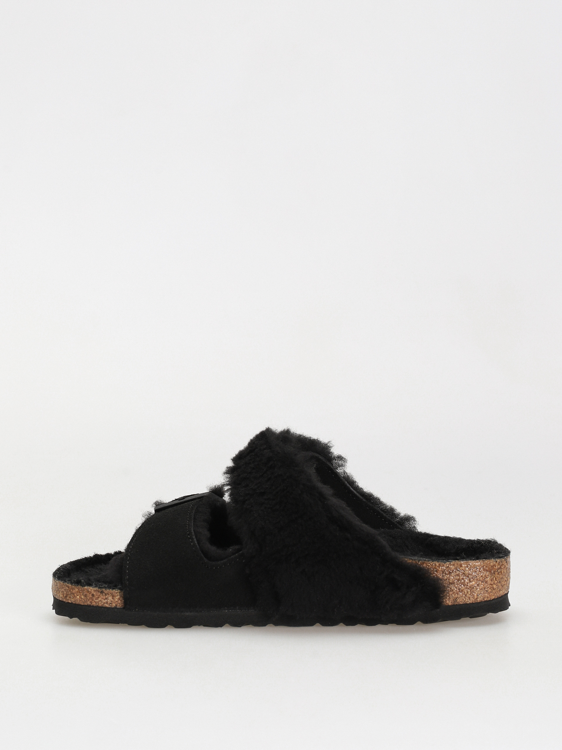 Чехли Birkenstock Arizona Split Teddy Parts Rivet Logo Suede Leather/Fur Narrow Wmn (black)