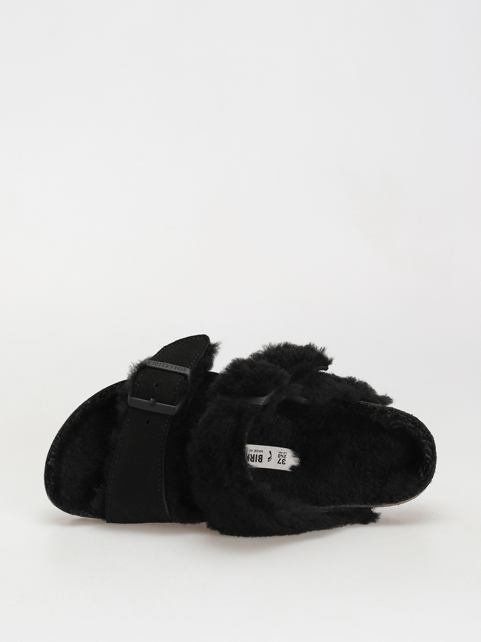 Чехли Birkenstock Arizona Split Teddy Parts Rivet Logo Suede Leather/Fur Narrow Wmn (black)