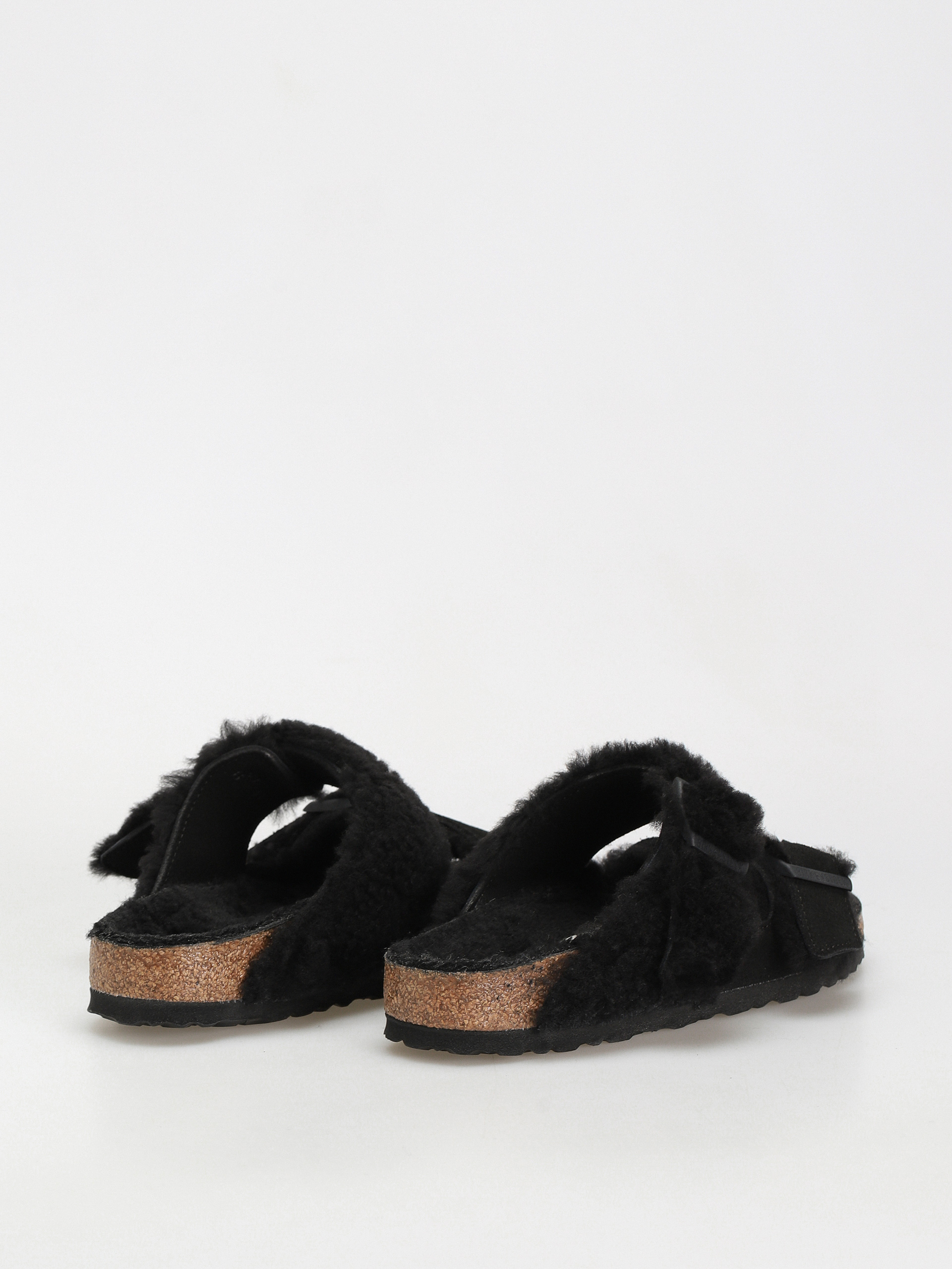 Чехли Birkenstock Arizona Split Teddy Parts Rivet Logo Suede Leather/Fur Narrow Wmn (black)