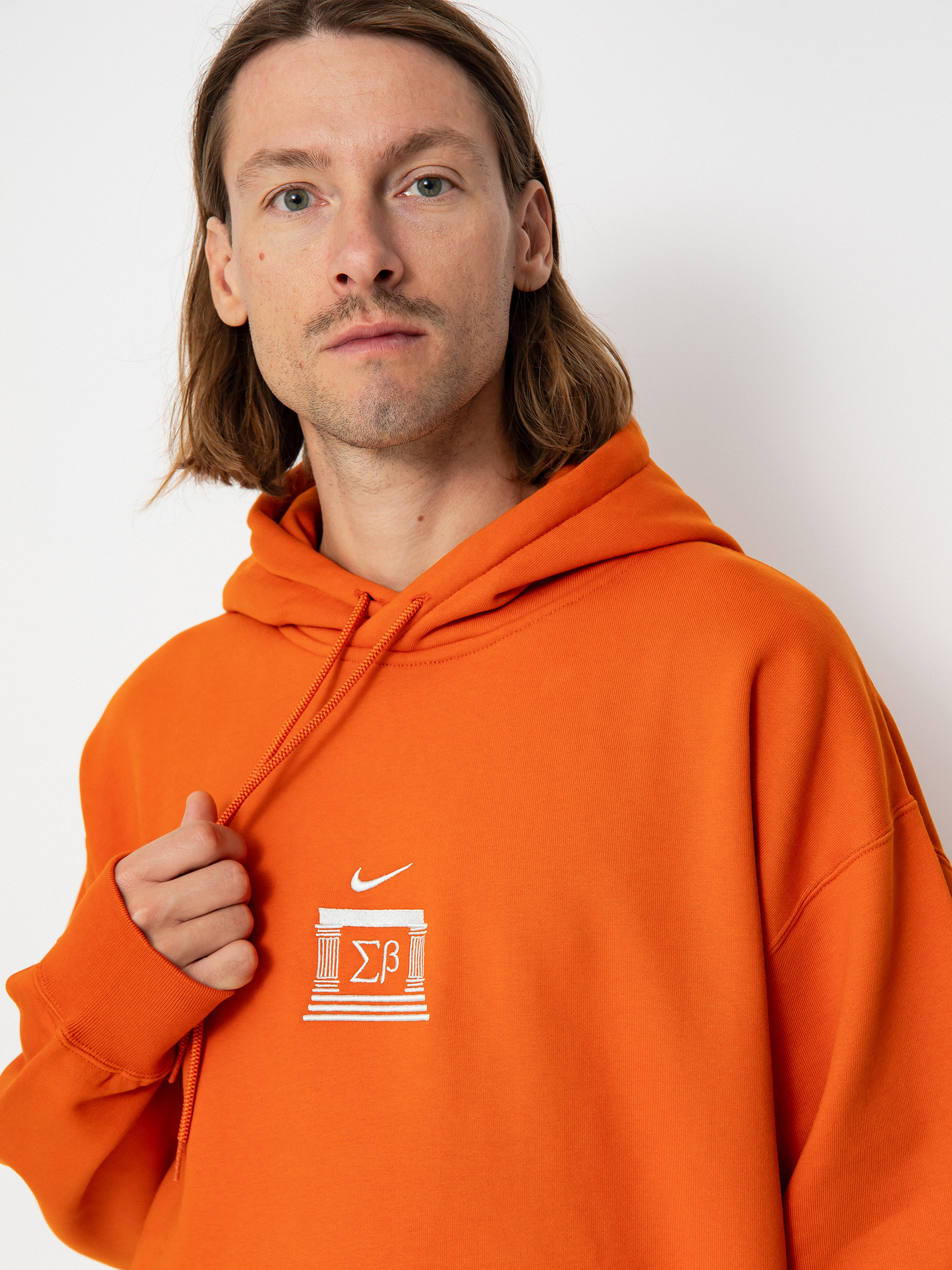 Суитшърт с качулка Nike SB Veikos GFX HD (campfire orange/light bone)