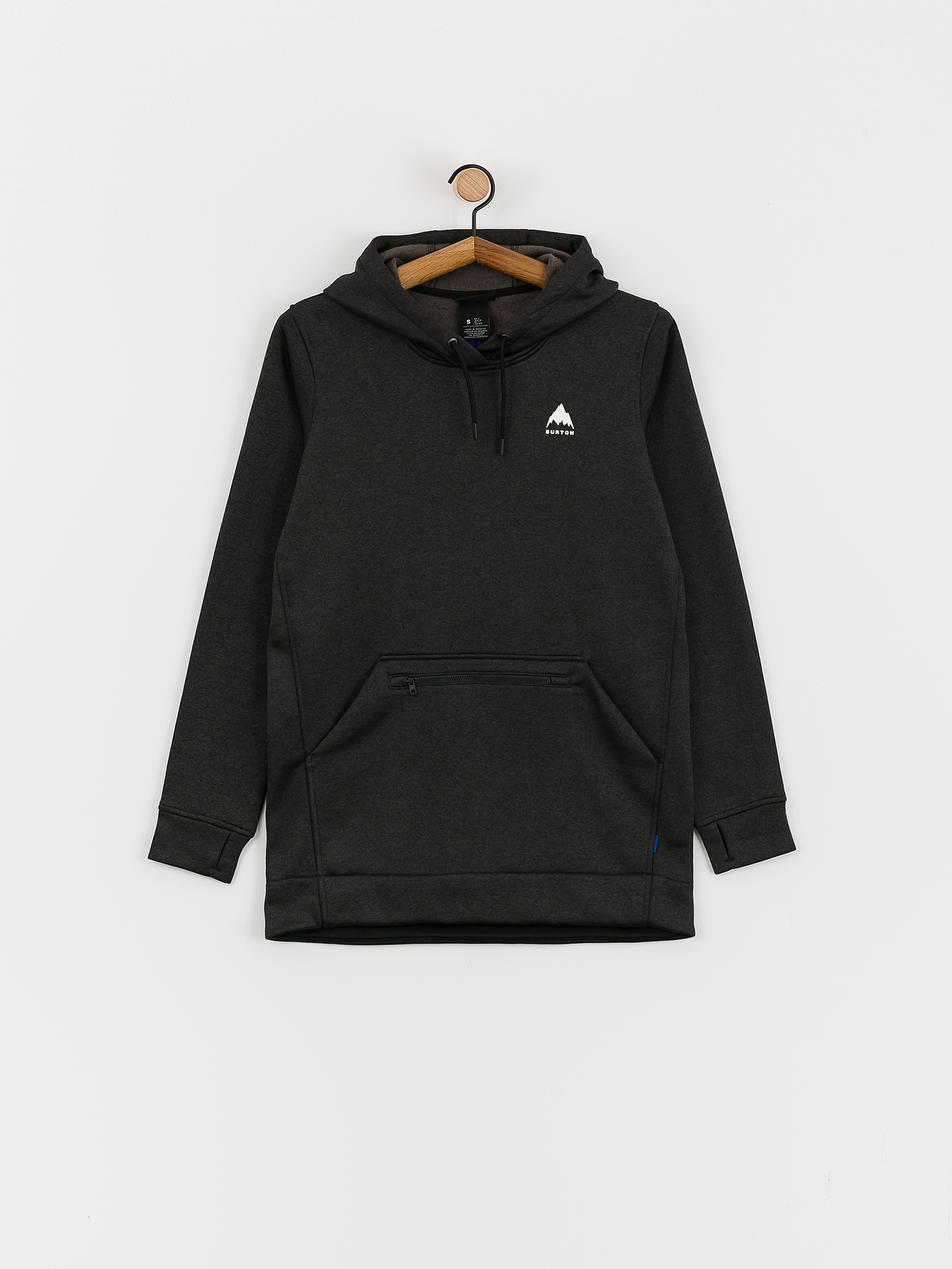 Суитшърт с качулка Burton Oak Long HD Wmn (true black heather)