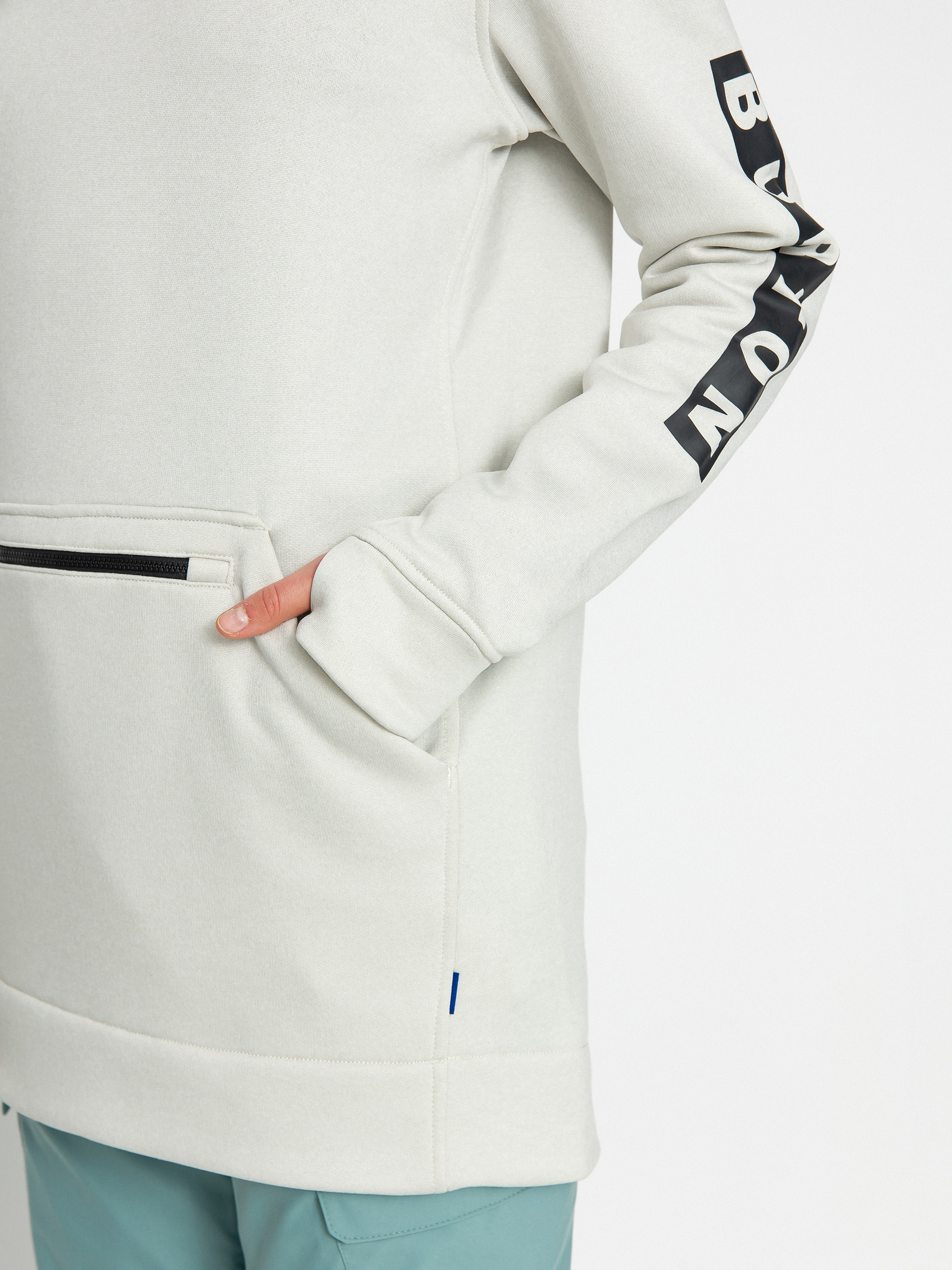 Суитшърт с качулка Burton Oak Long HD Wmn (stout white heather)