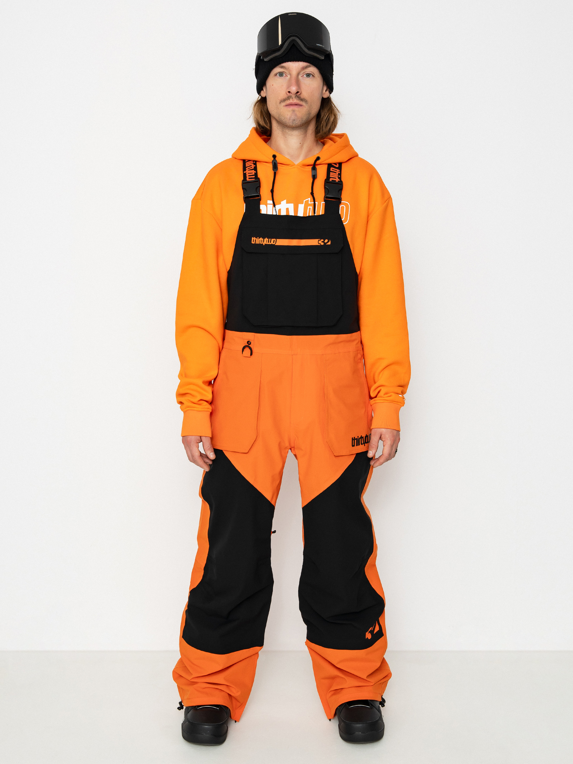 Сноуборд панталони ThirtyTwo Basement Bib (black/orange)