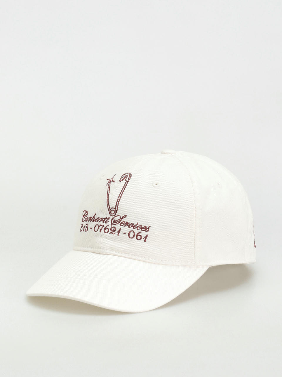 Шапка с козирка Carhartt WIP Safety Pin (white/bordeaux)