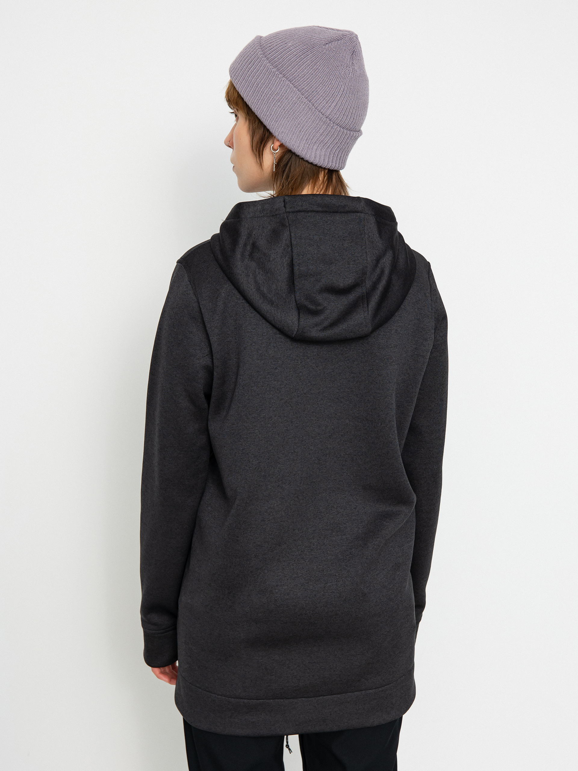 Суитшърт с качулка Burton Oak Long HD Wmn (true black heather)