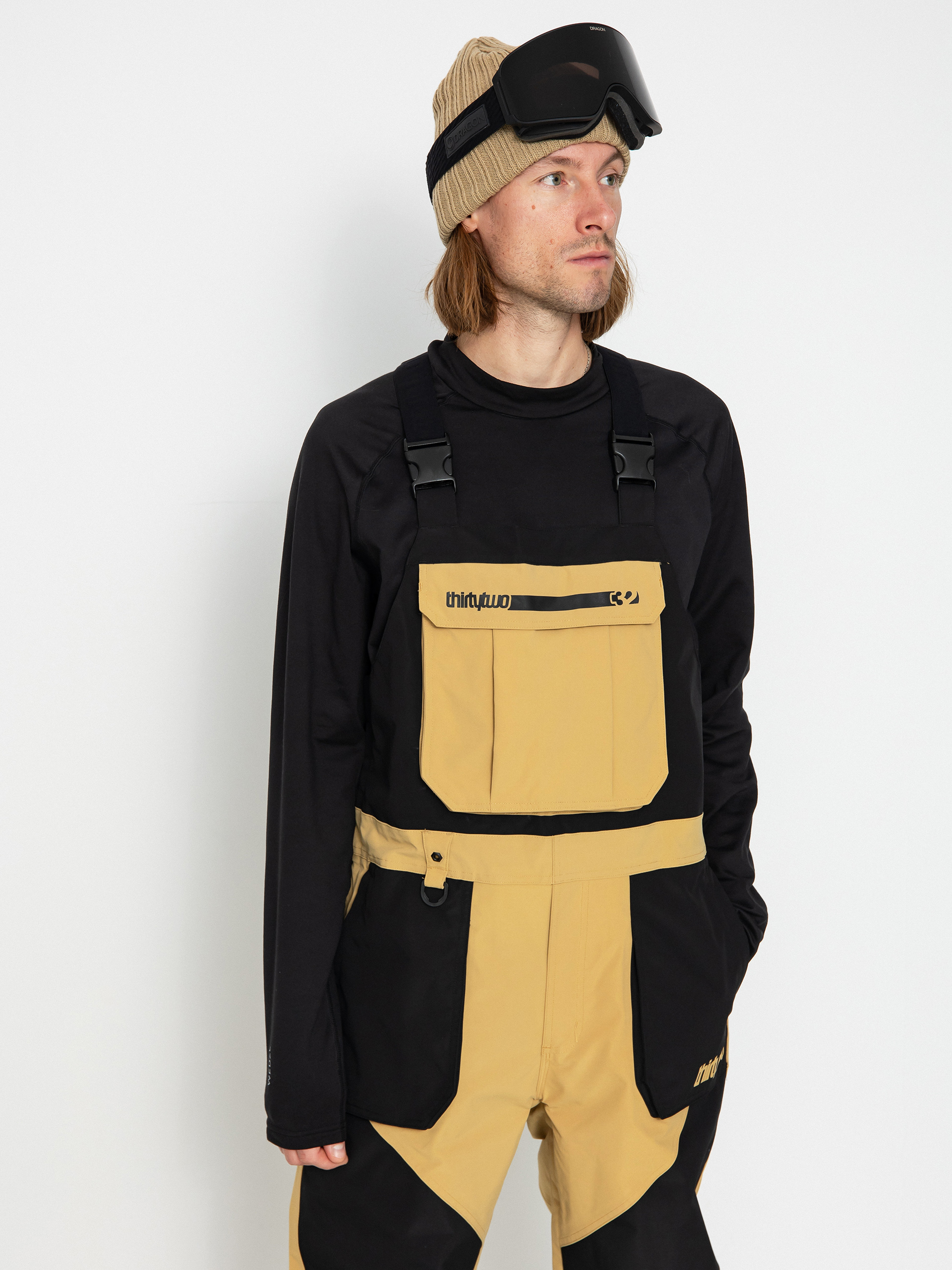 Мъжко Сноуборд панталони ThirtyTwo Basement Bib (black/tan)
