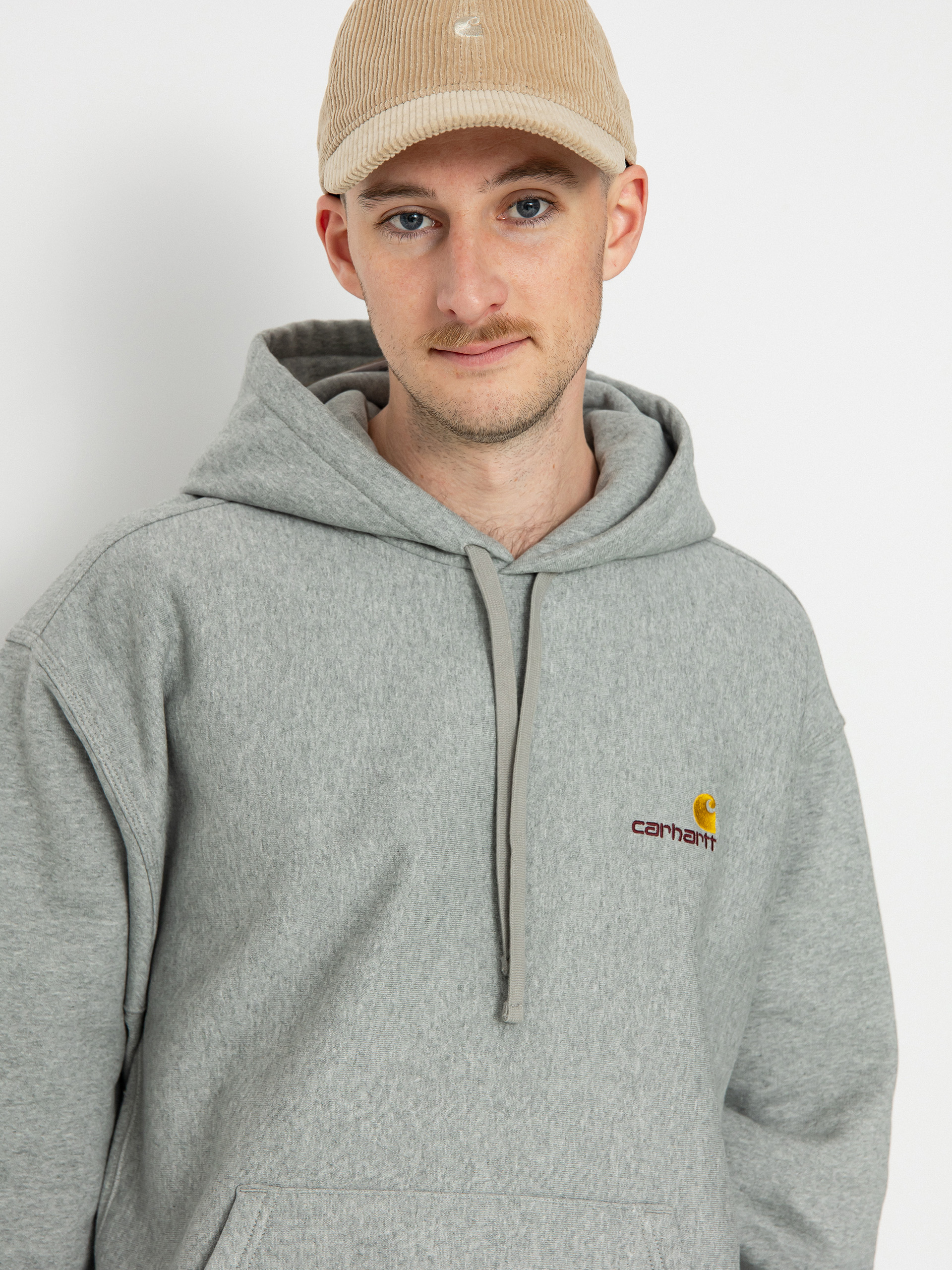 Суитшърт с качулка Carhartt WIP American Script HD (grey heather)