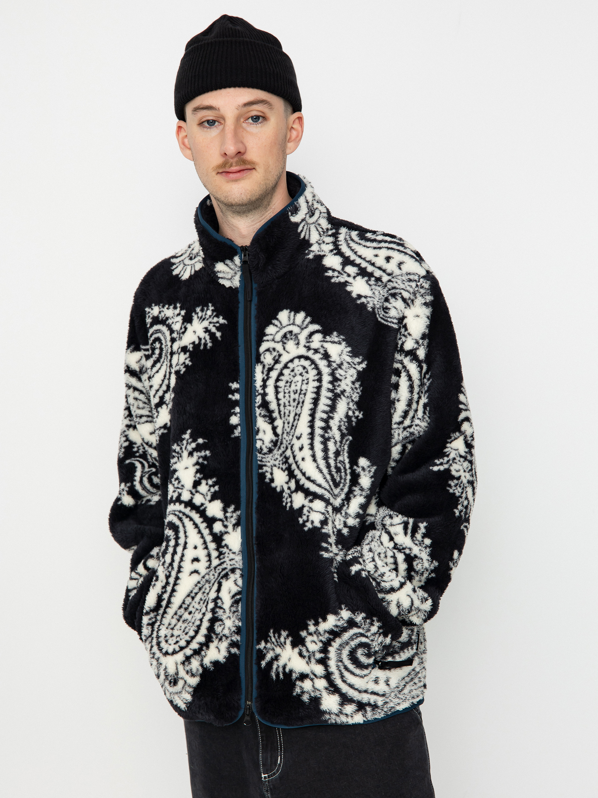 Мъжки Поларени суитшърти Carhartt WIP Jebson (paisley big print black/squid)