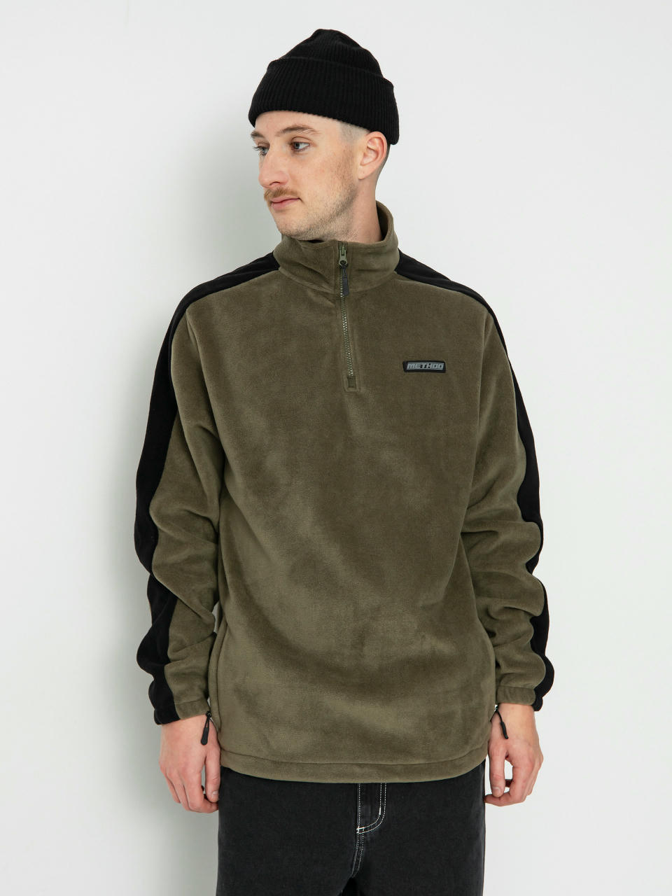 Поларени суитшърти Method Fast Times 1/4 Zip (khaki/black)