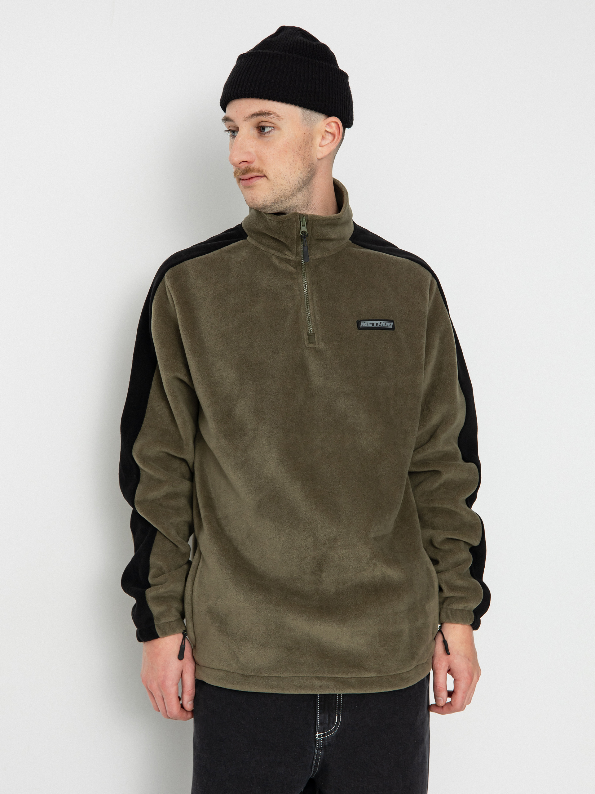 Мъжки Поларени суитшърти Method Fast Times 1/4 Zip (khaki/black)