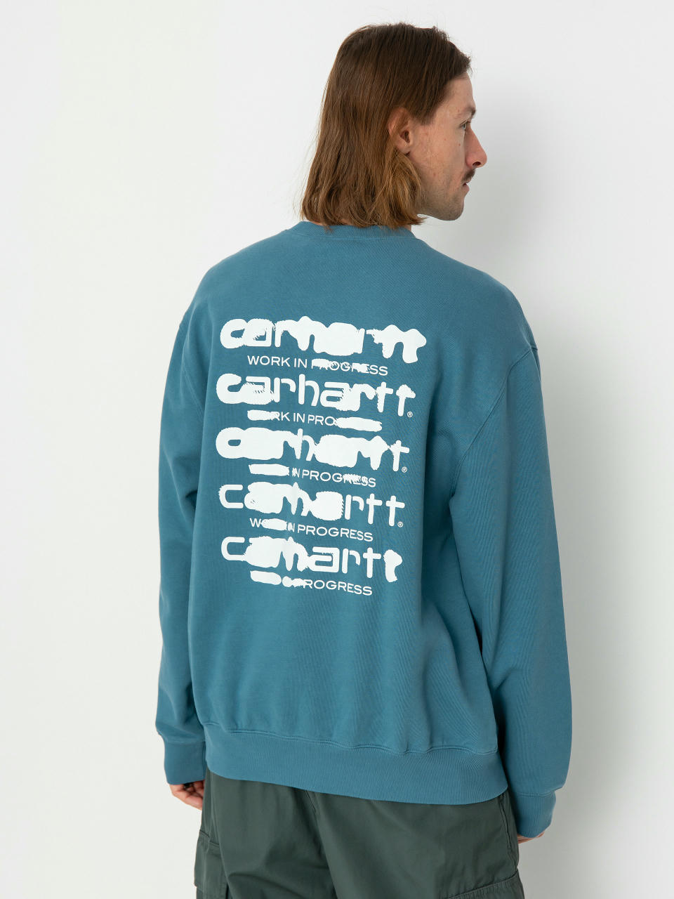 Суитшърт Carhartt WIP Ink Bleed (vancouver blue/white)