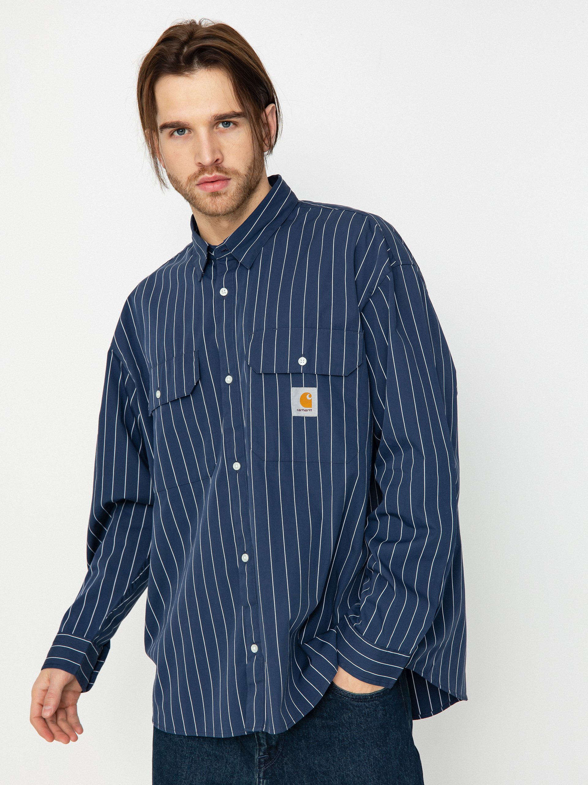 Риза Carhartt WIP Orlean (orlean stripe/blue/white)