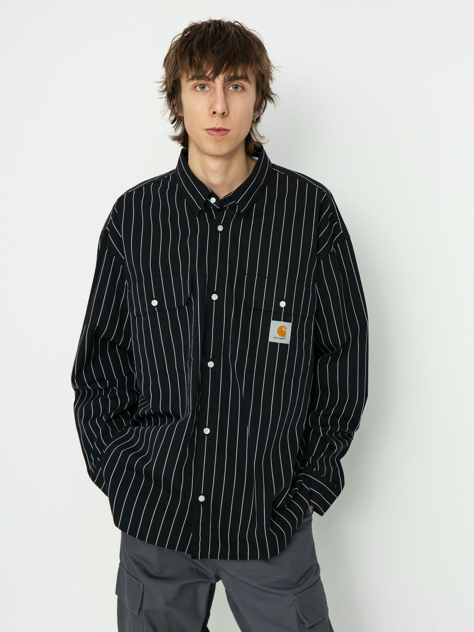 Риза Carhartt WIP Orlean (orlean stripe/black/white)