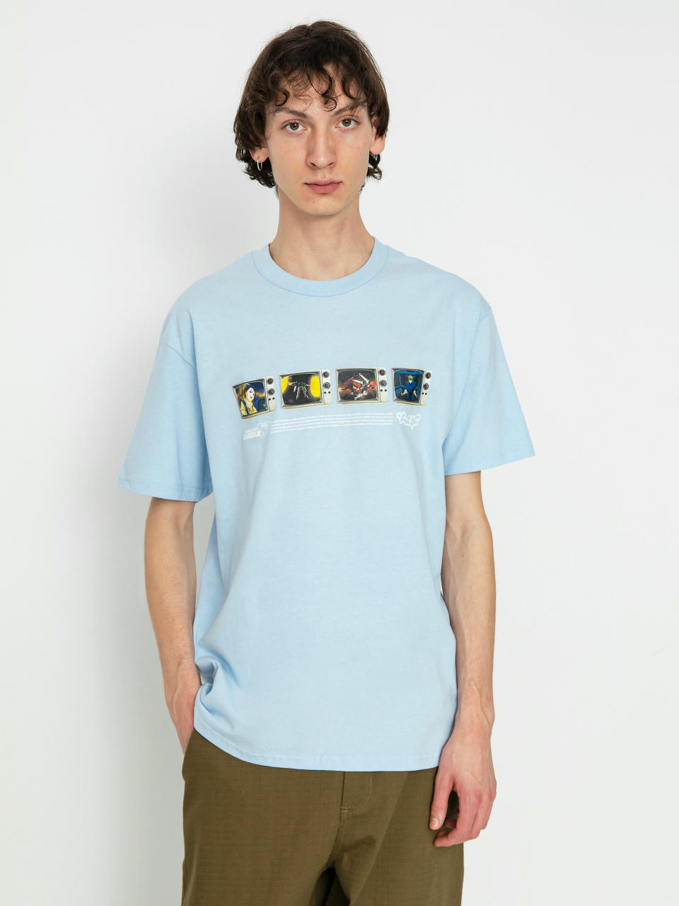 Тениска HUF Broadcasting Live (light blue)