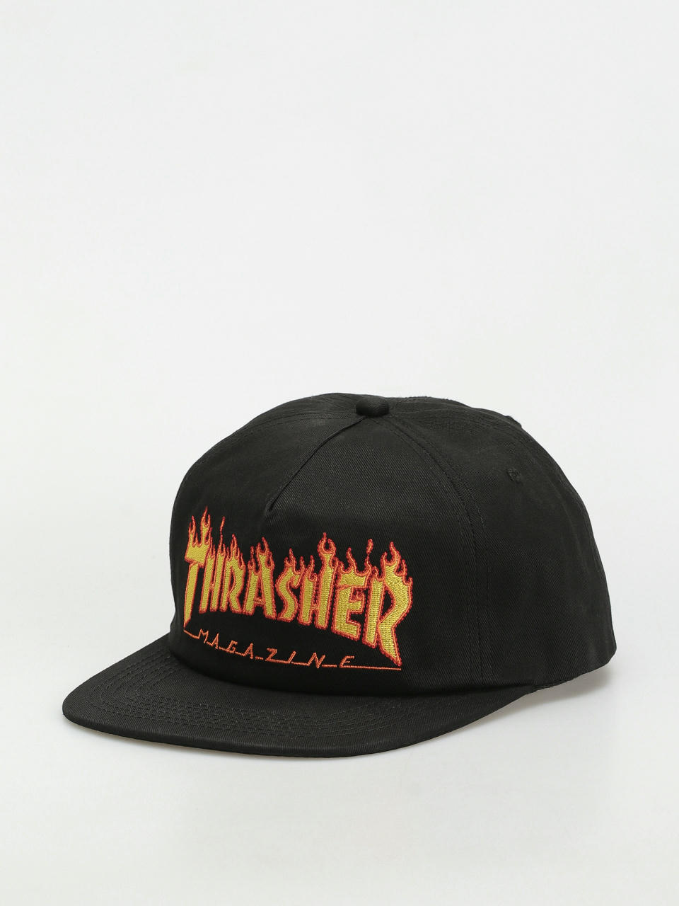 Шапка с козирка Thrasher Flame Embroidered (black)