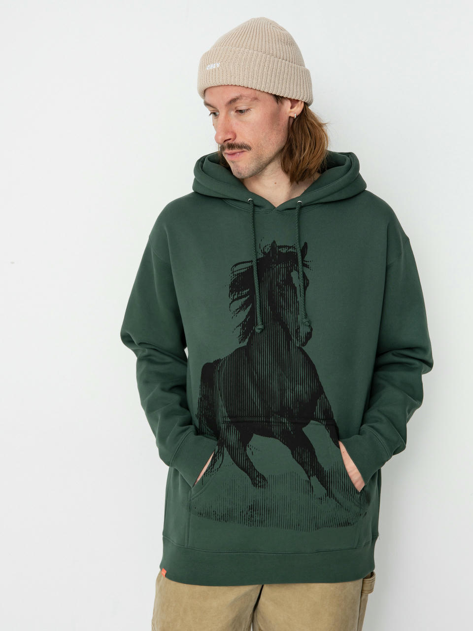 Суитшърт с качулка Jacuzzi Horse Premium HD (alpine green)