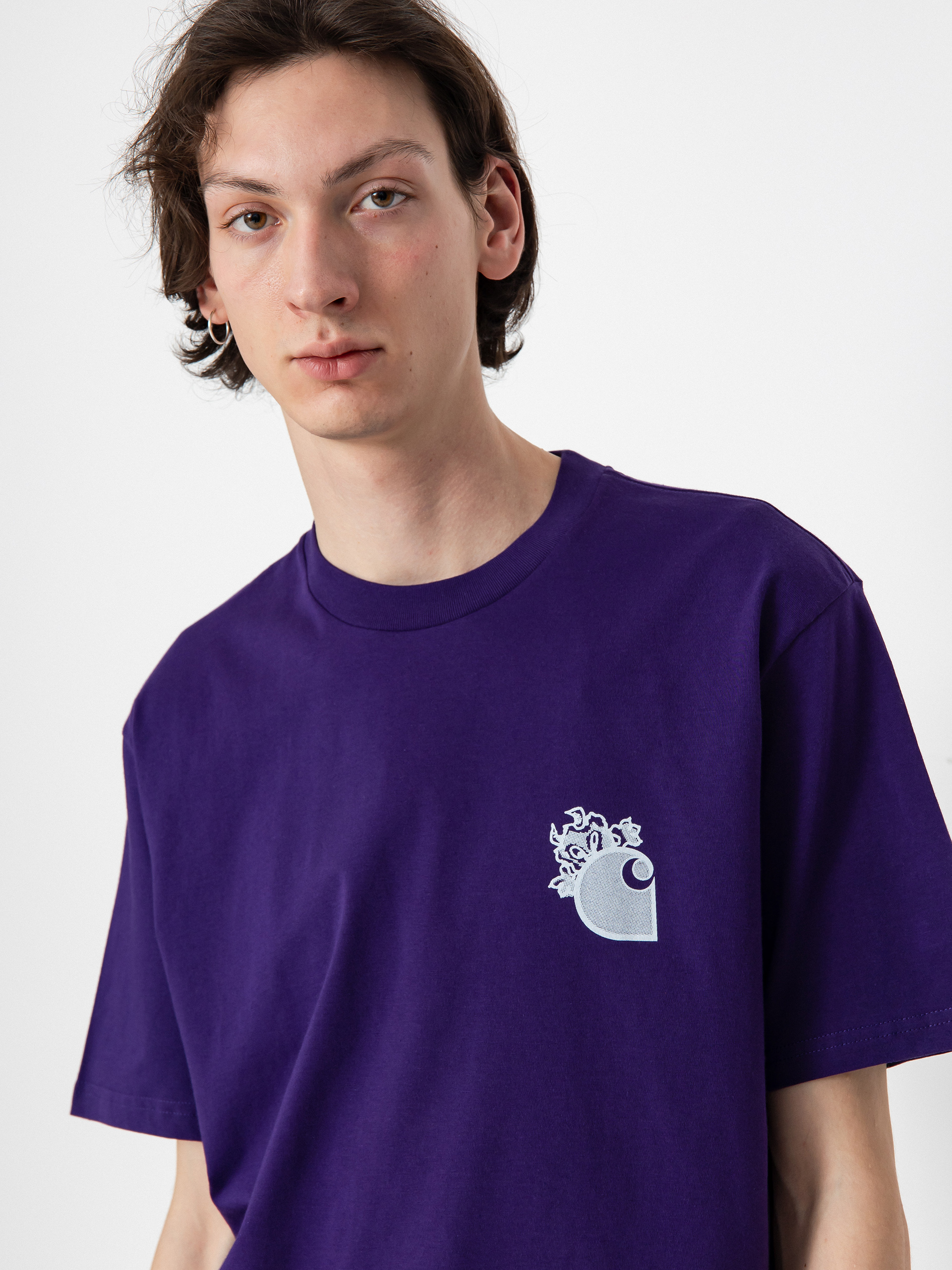 Тениска Carhartt WIP Little Hellraiser (tyrian/white)