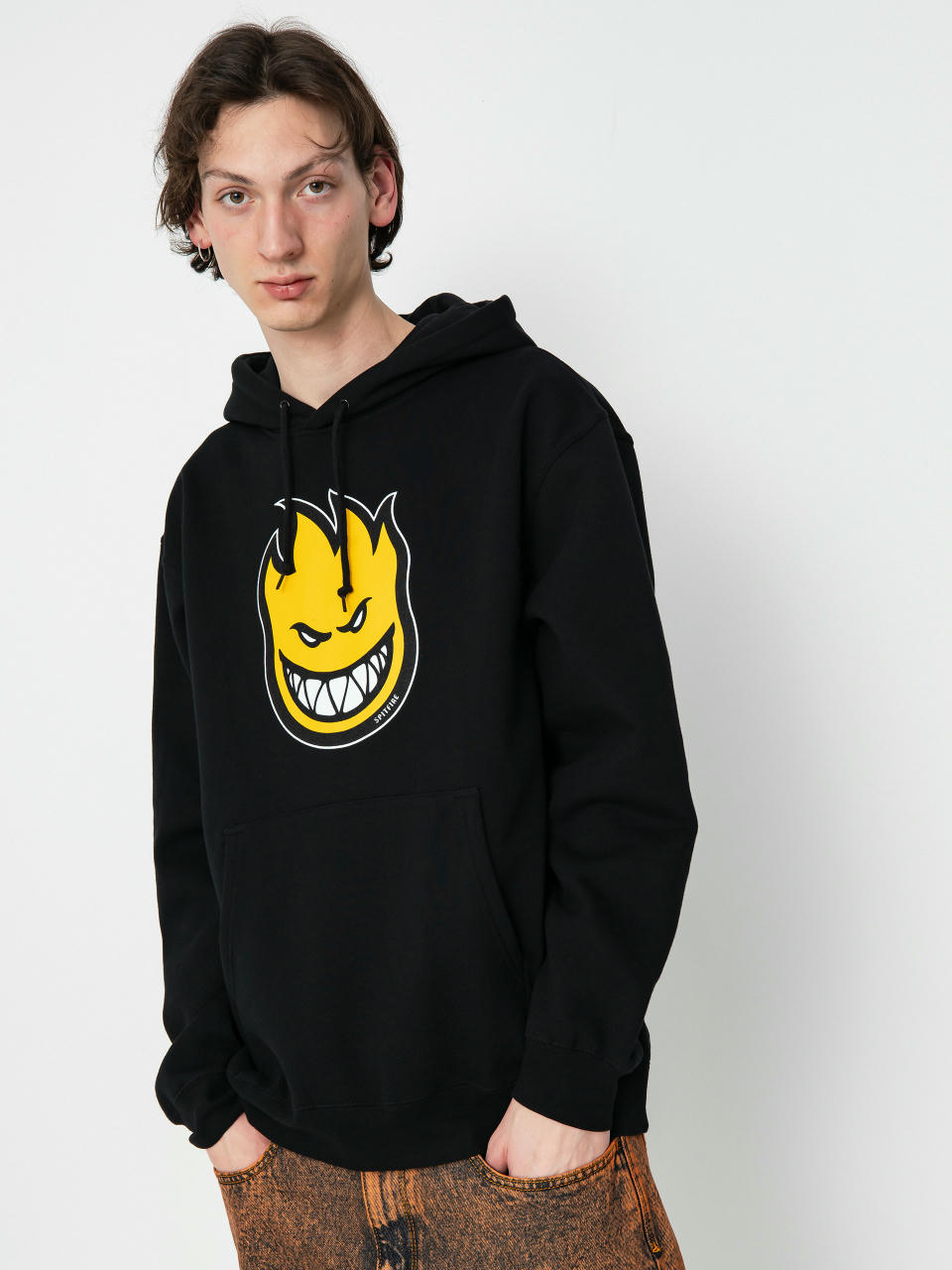 Суитшърт с качулка Spitfire Bighead Fill HD (black/gold)