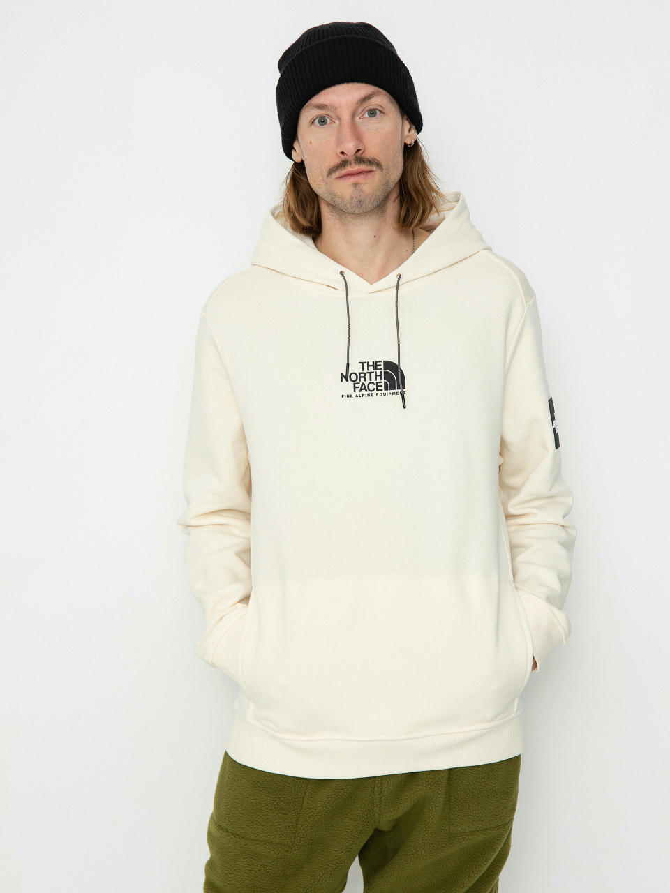 Суитшърт с качулка The North Face Fine Alpine HD (white dune)