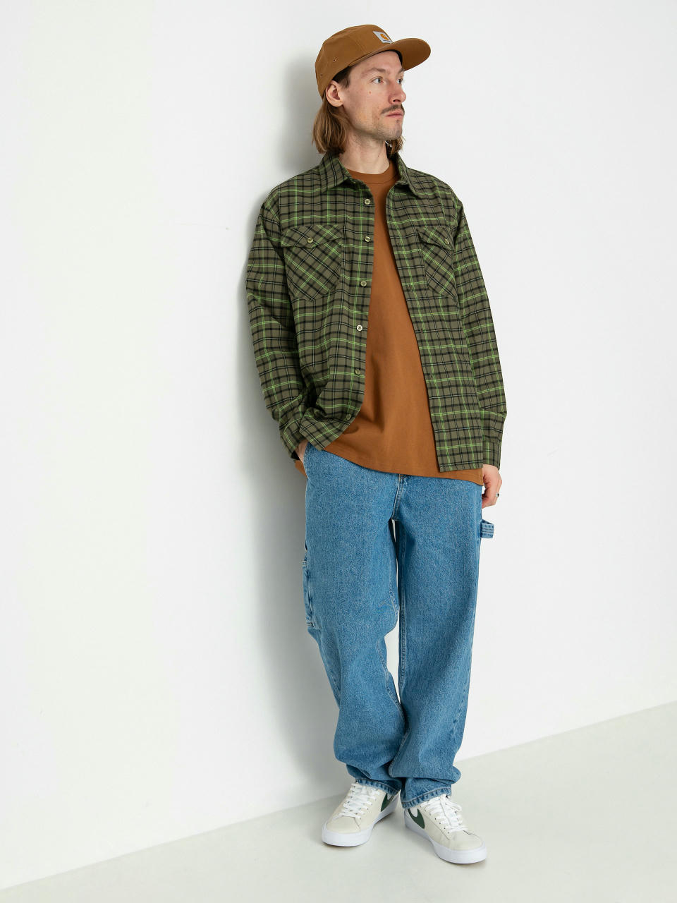 Риза Nike SB Flannel Button Up (medium olive/cargo khaki)