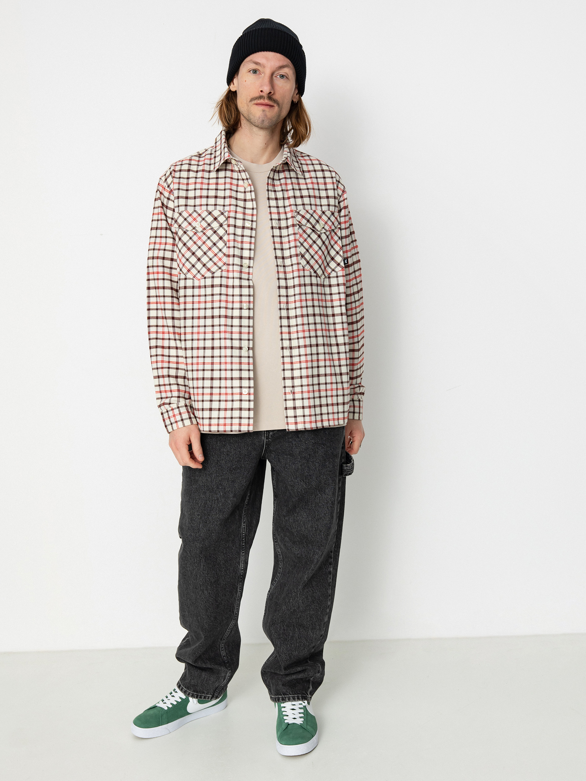 Риза Nike SB Flannel Button Up (coconut milk/light bone)