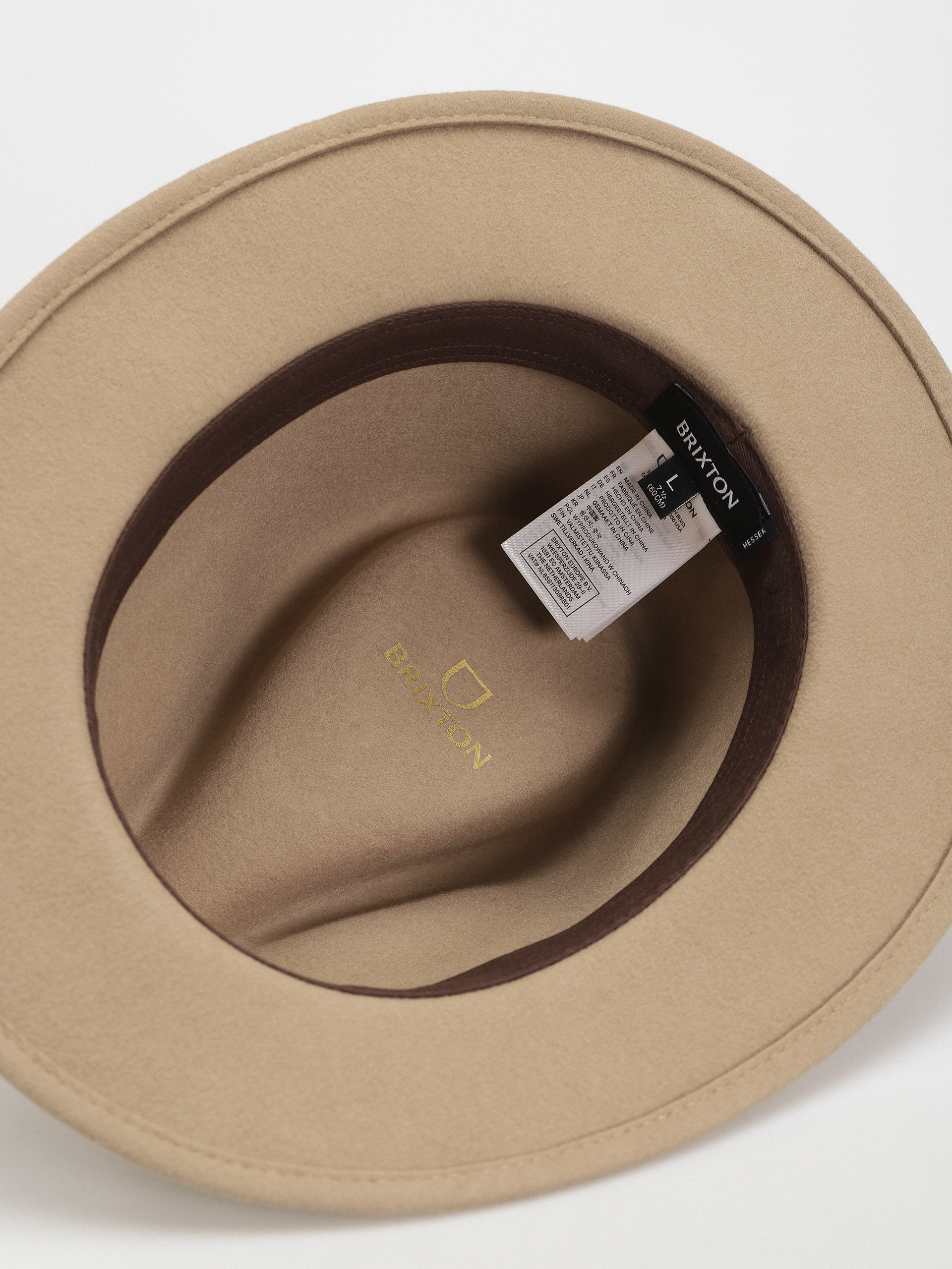 Шапка с периферия Brixton Messer Fedora (sand)