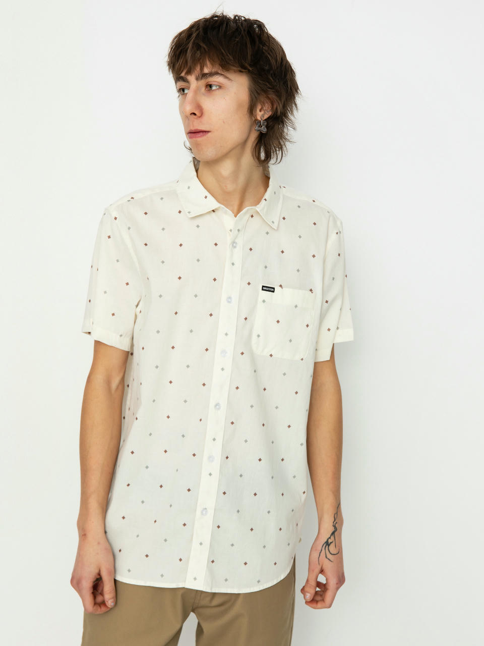 Риза Brixton Charter Print Wvn (off white pyramid)