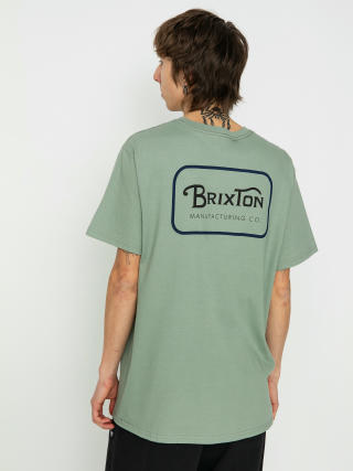 Тениска Brixton Grade Stt (chinois green/washed navy/wash)