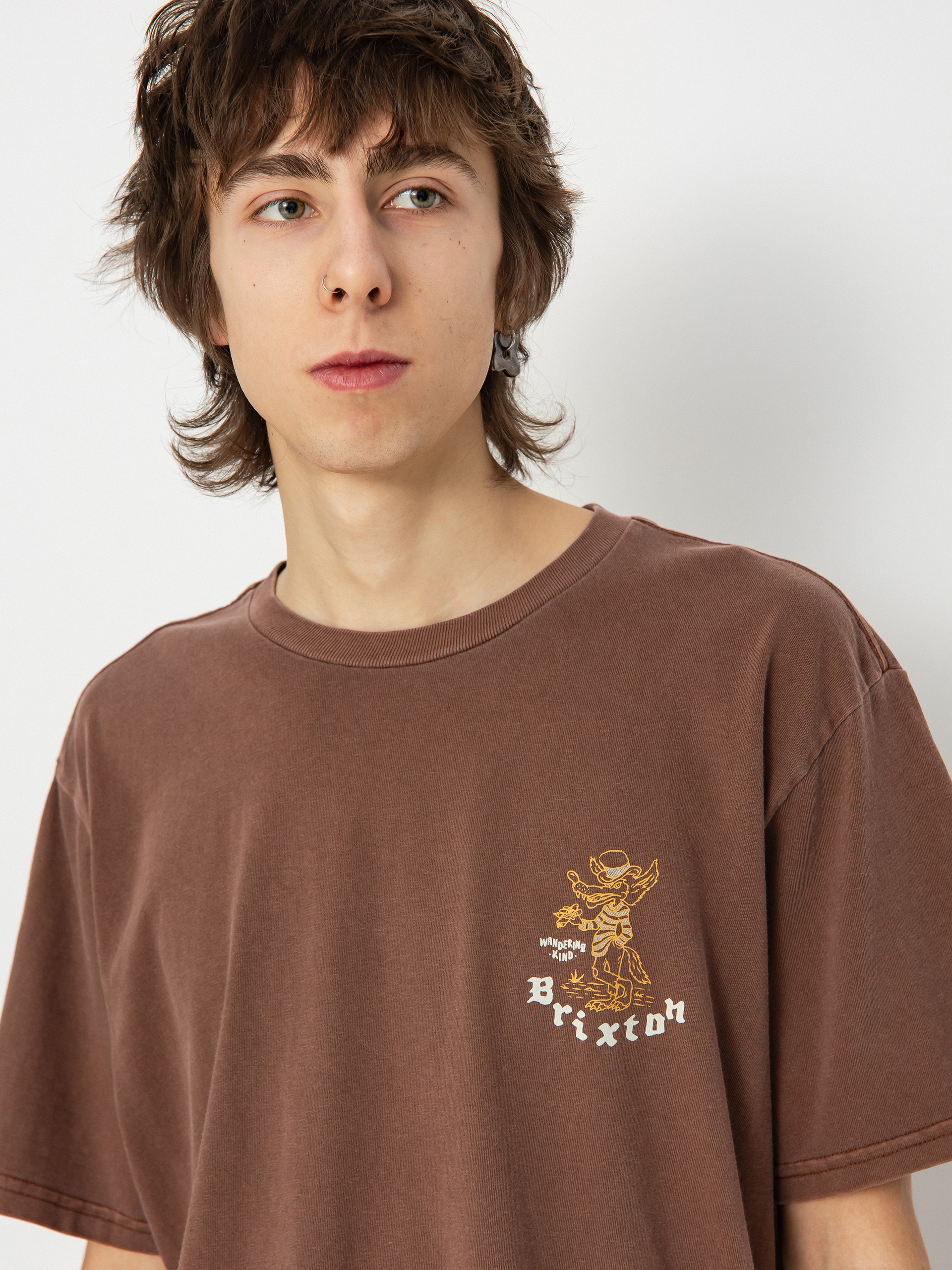 Тениска Brixton Oakwood Stt (sepia worn wash)