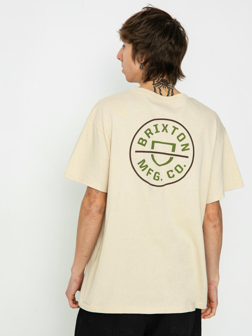 Тениска Brixton Crest II Stt (cream/sea kelp/sepia)
