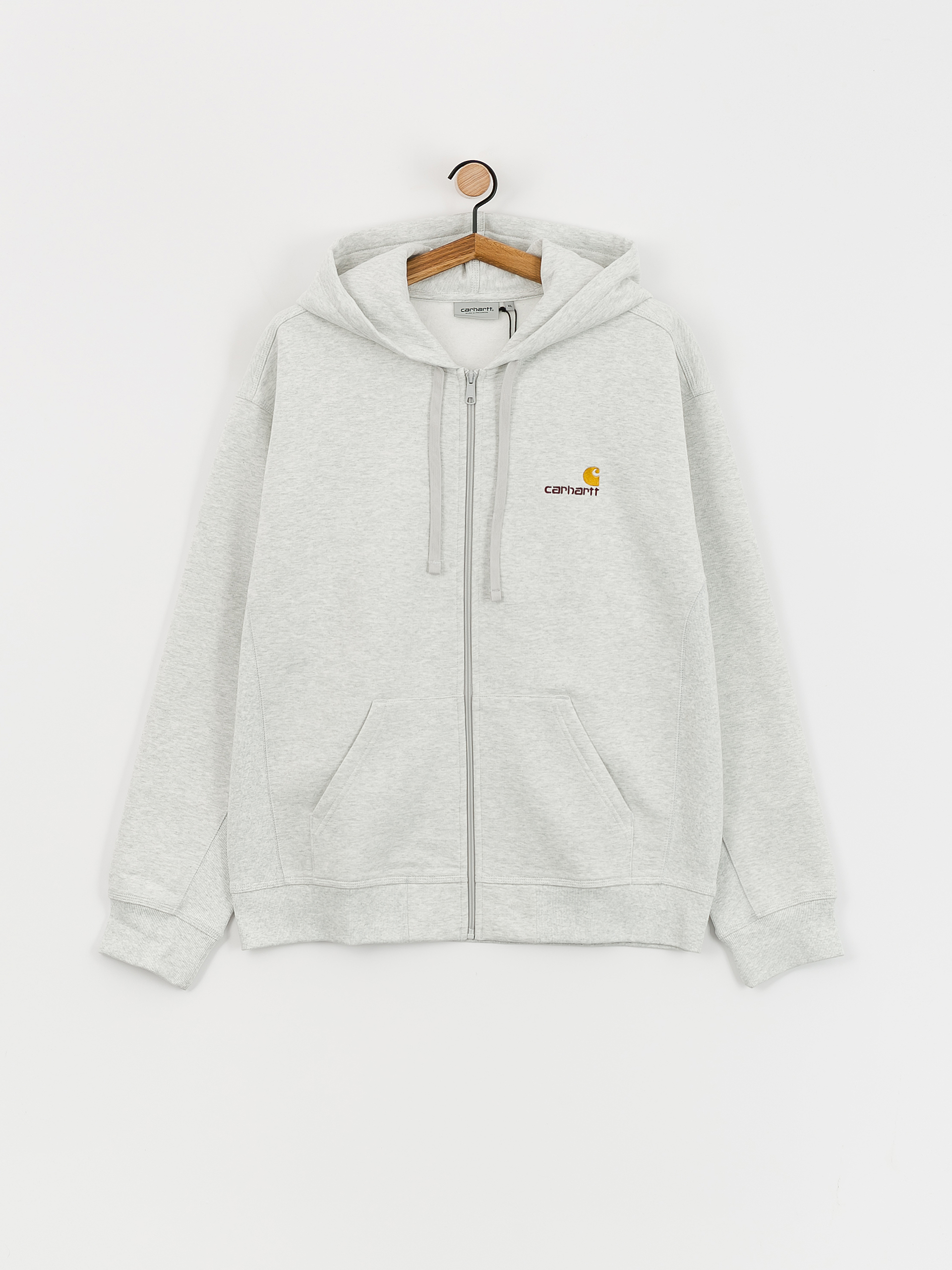 Суитшърт с качулка Carhartt WIP American Script ZHD (ash heather)