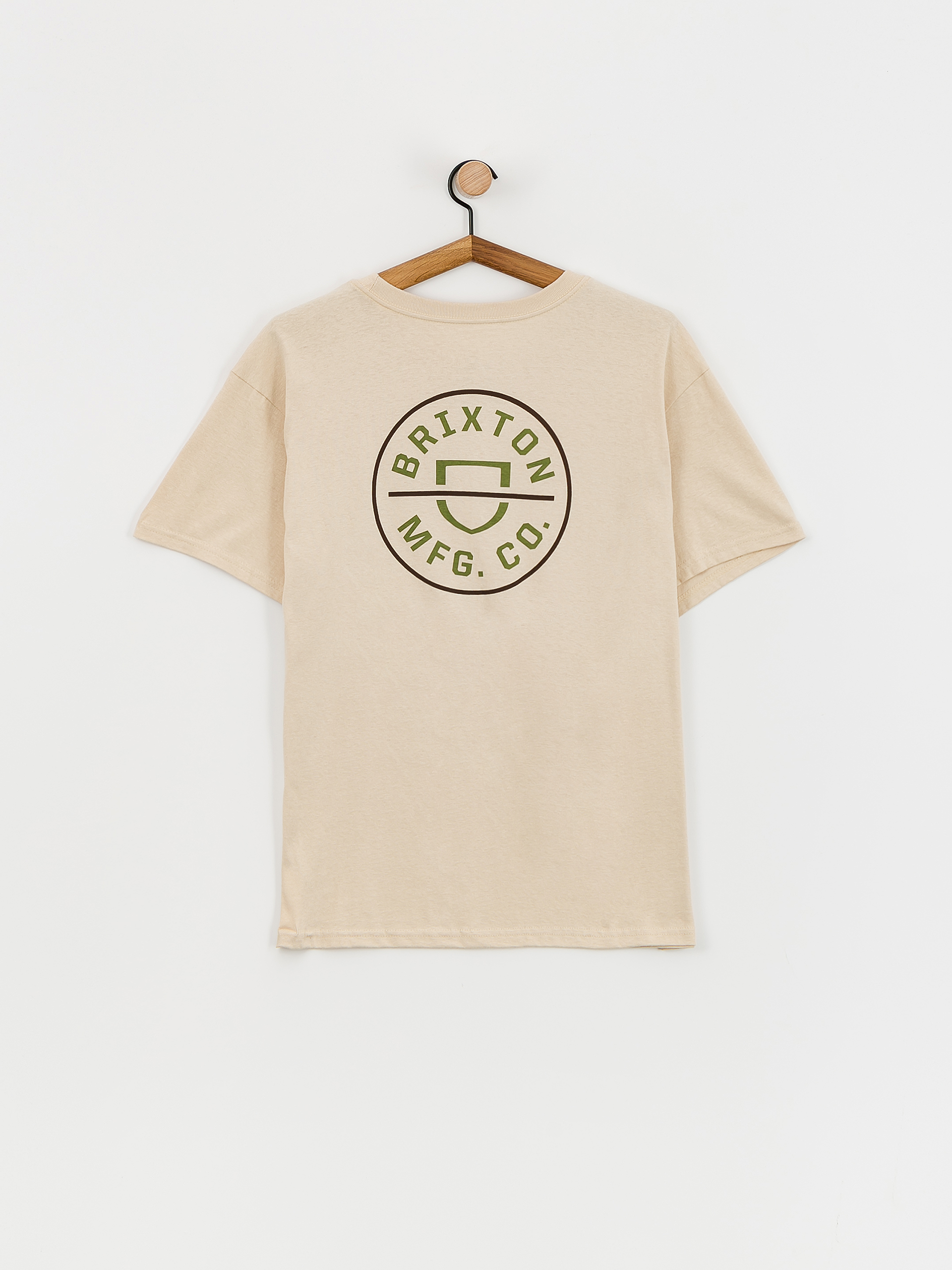 Тениска Brixton Crest II Stt (cream/sea kelp/sepia)