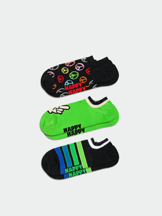 Чорапи Happy Socks 3-Pack Peace No Show (black)