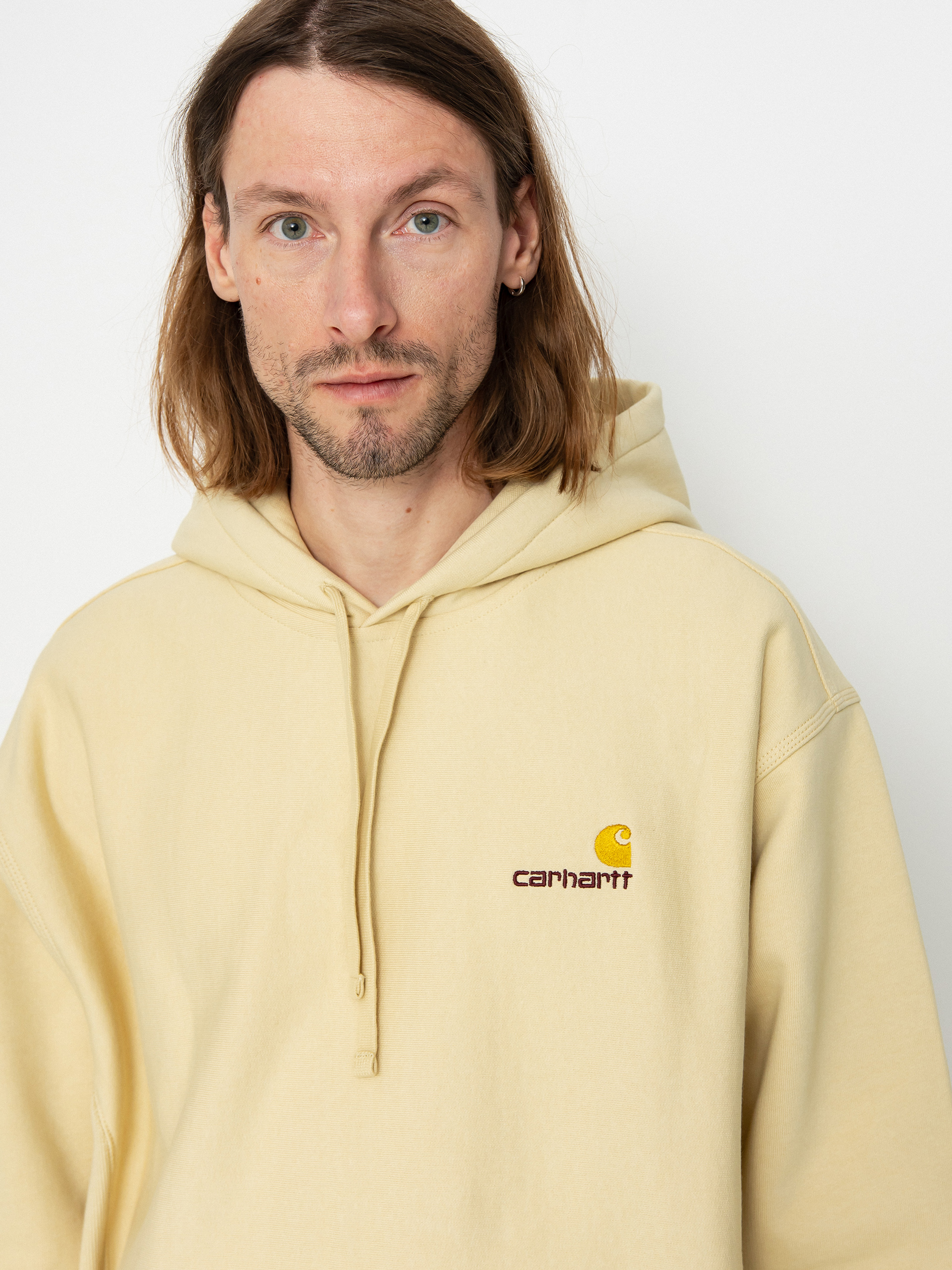 Суитшърт с качулка Carhartt WIP American Script HD (rattan)
