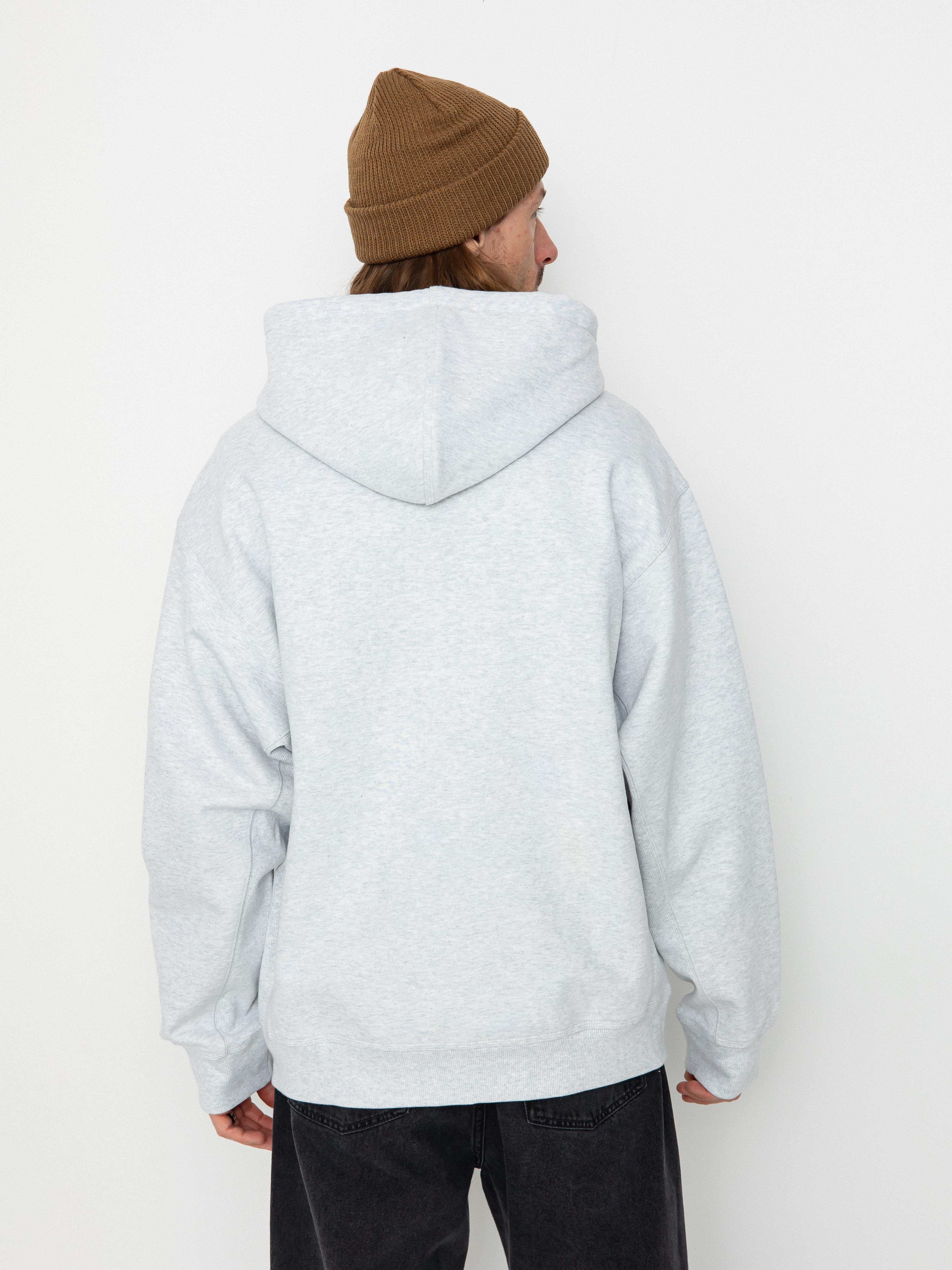 Суитшърт с качулка Carhartt WIP American Script ZHD (ash heather)