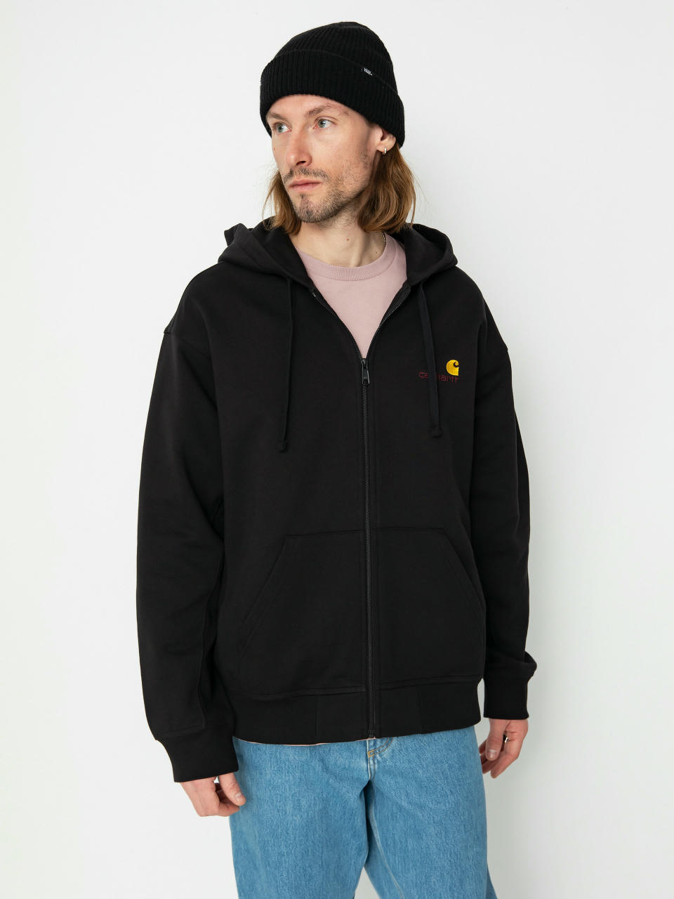 Суитшърт с качулка Carhartt WIP American Script ZHD (black)