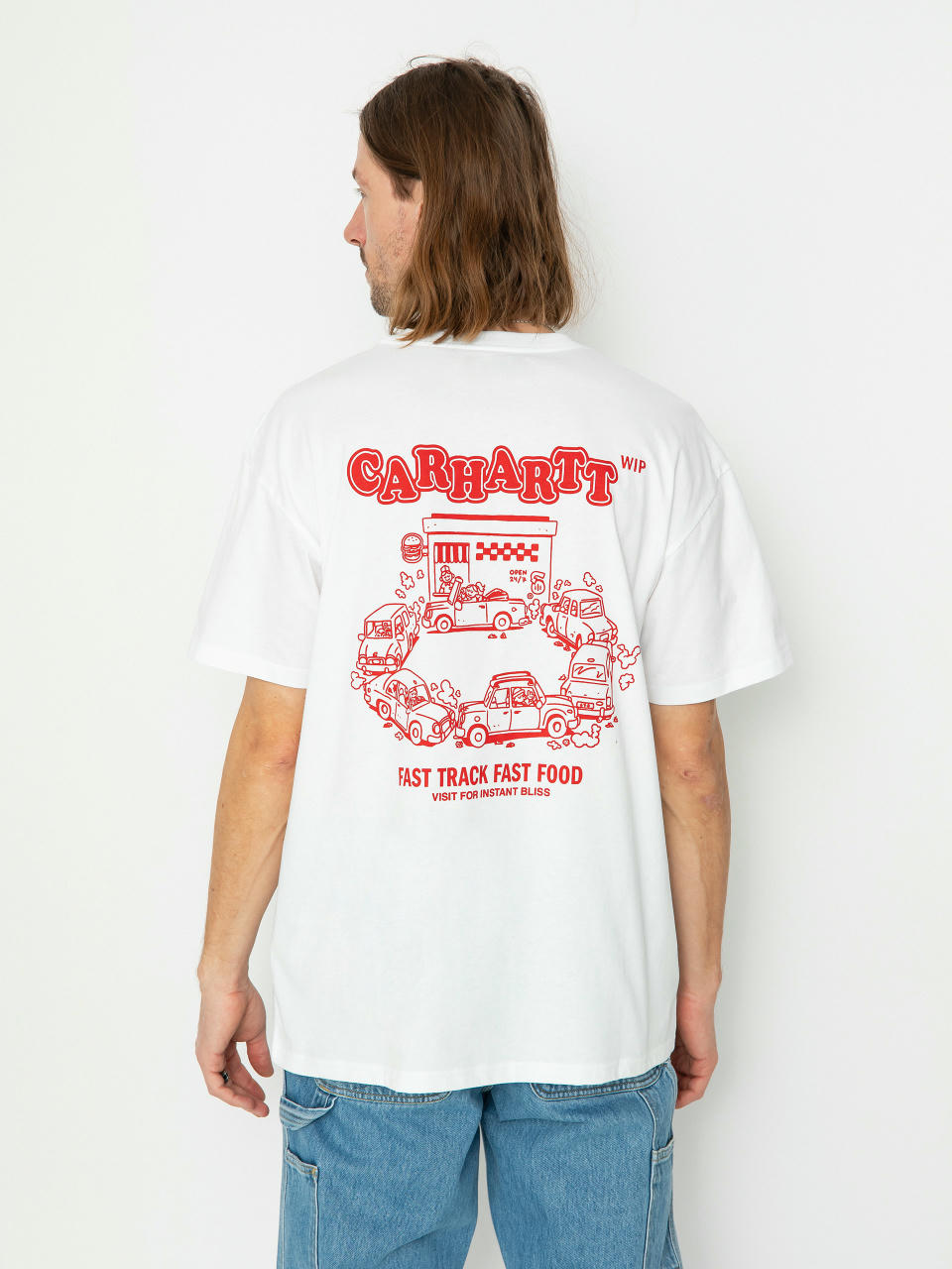 Тениска Carhartt WIP Fast Food (white/red)