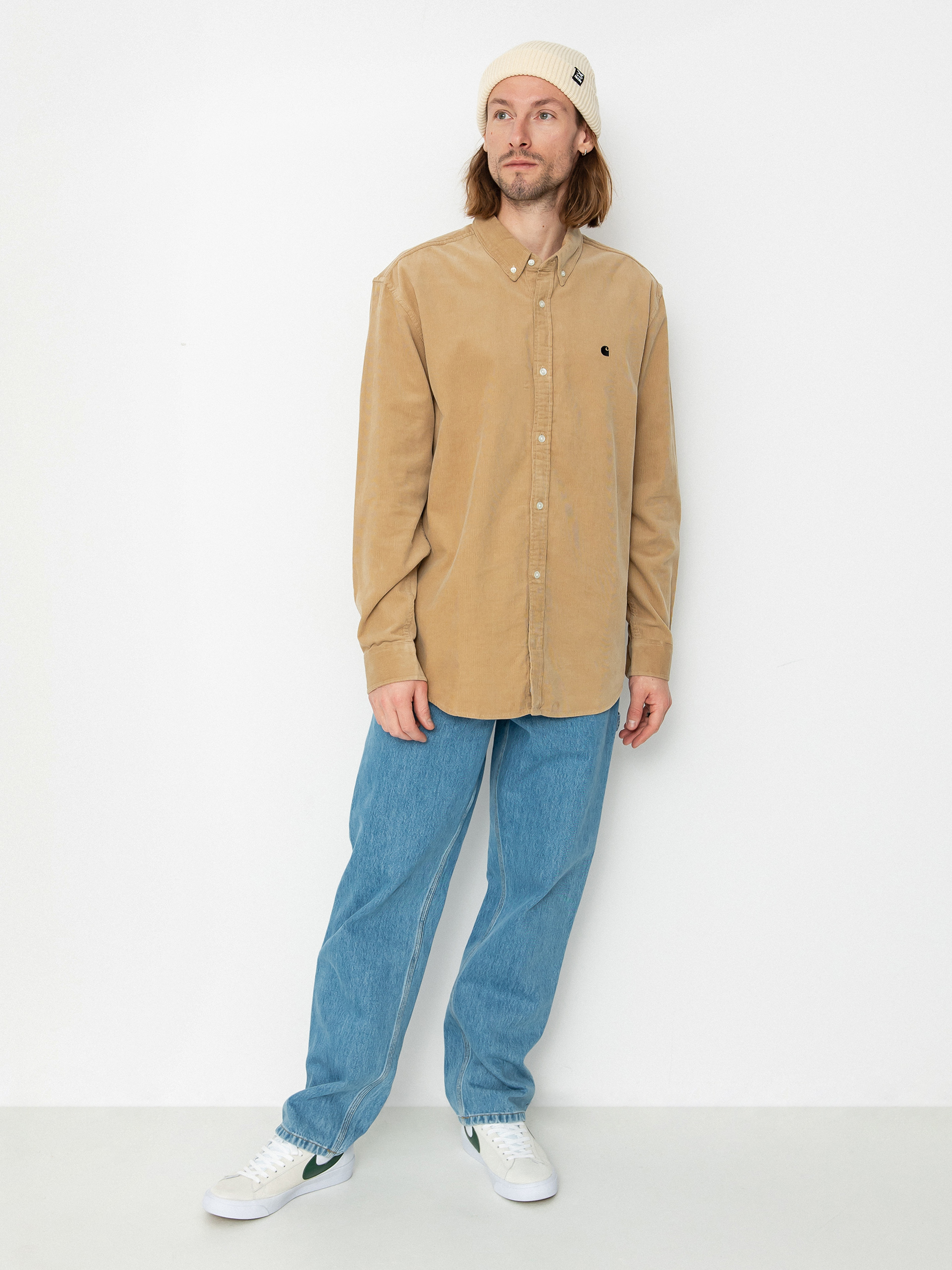 Риза Carhartt WIP Madison Fine Cord (sable/black)