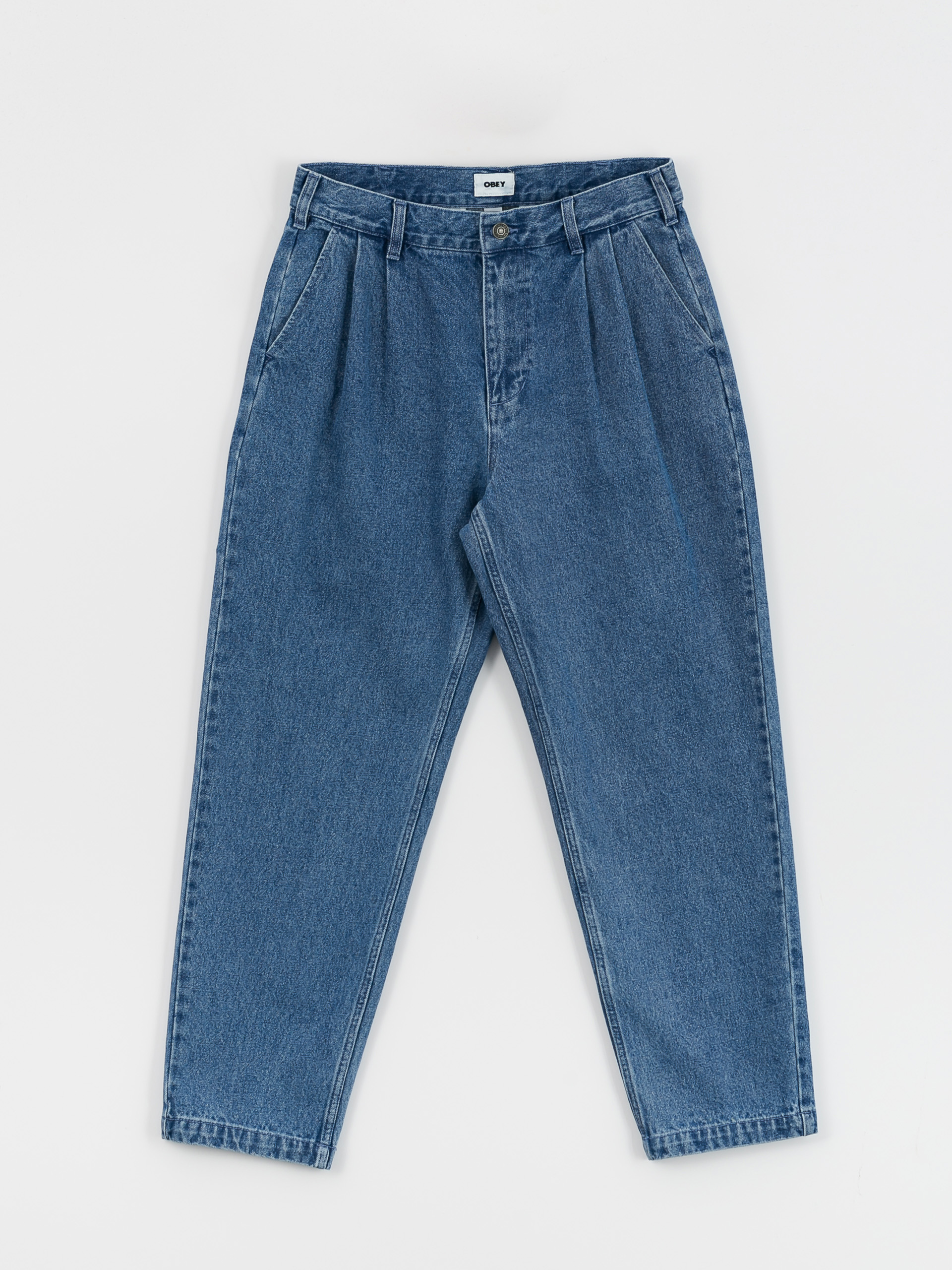 Панталони OBEY Fubar Pleated Denim (light indigo)