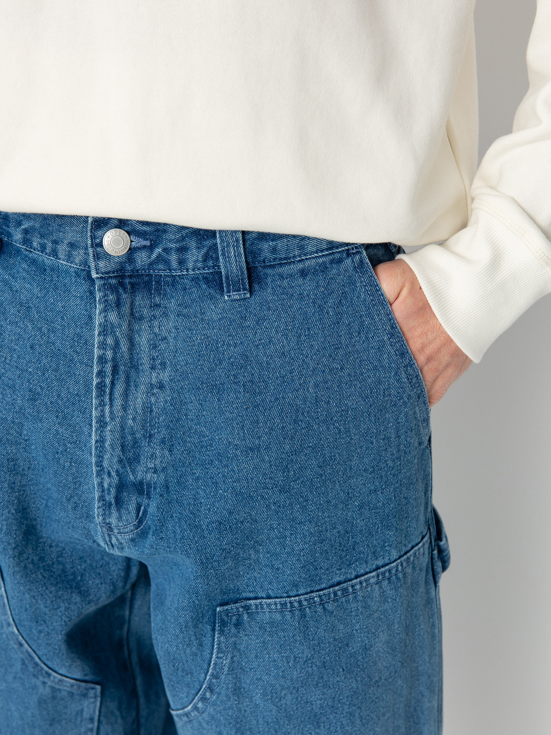 Панталони OBEY Bigwig Denim Carpenter (light indigo)